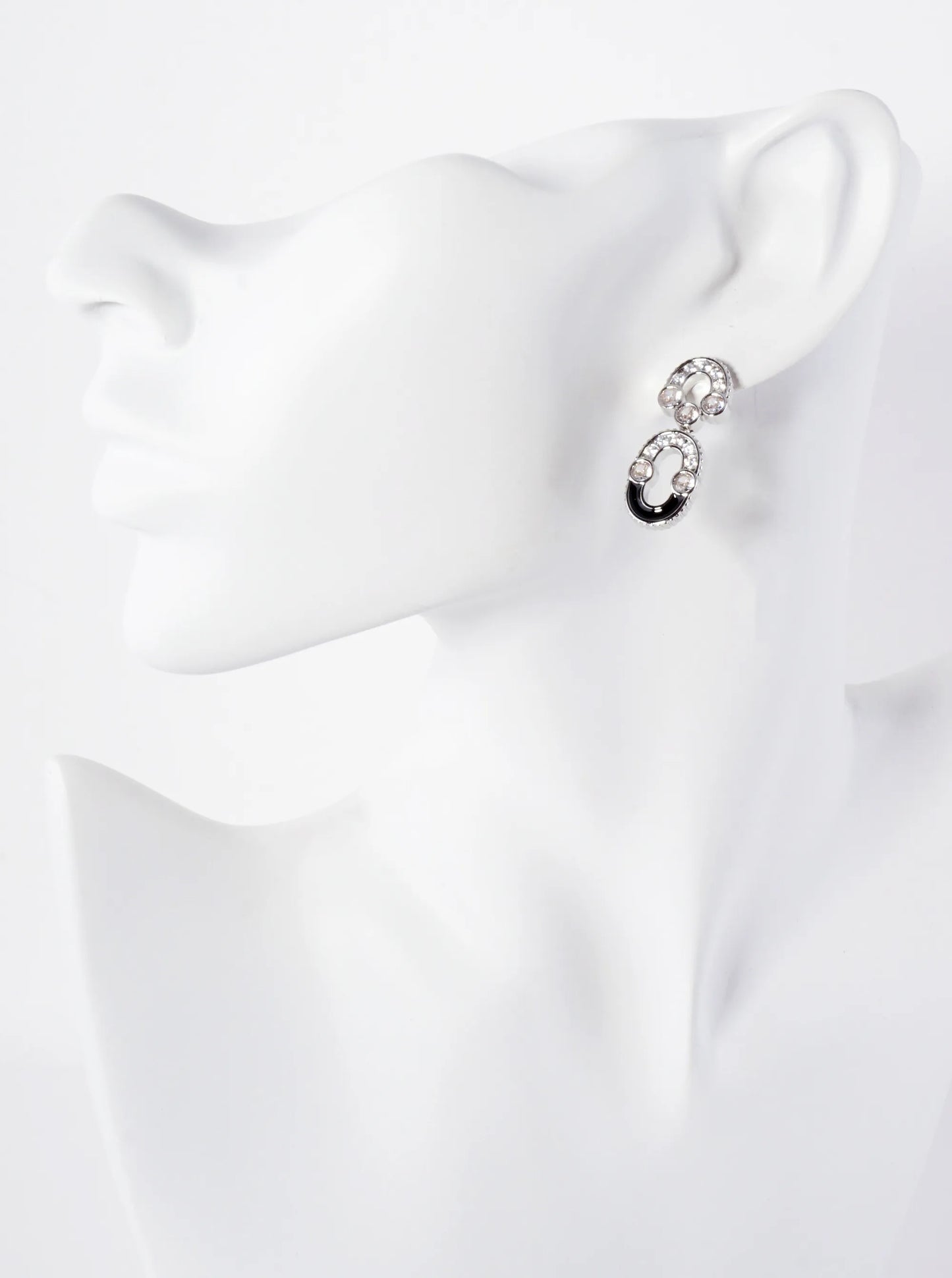 Geometric CZ-Embellished 14K-Gold-Dipped Earrings