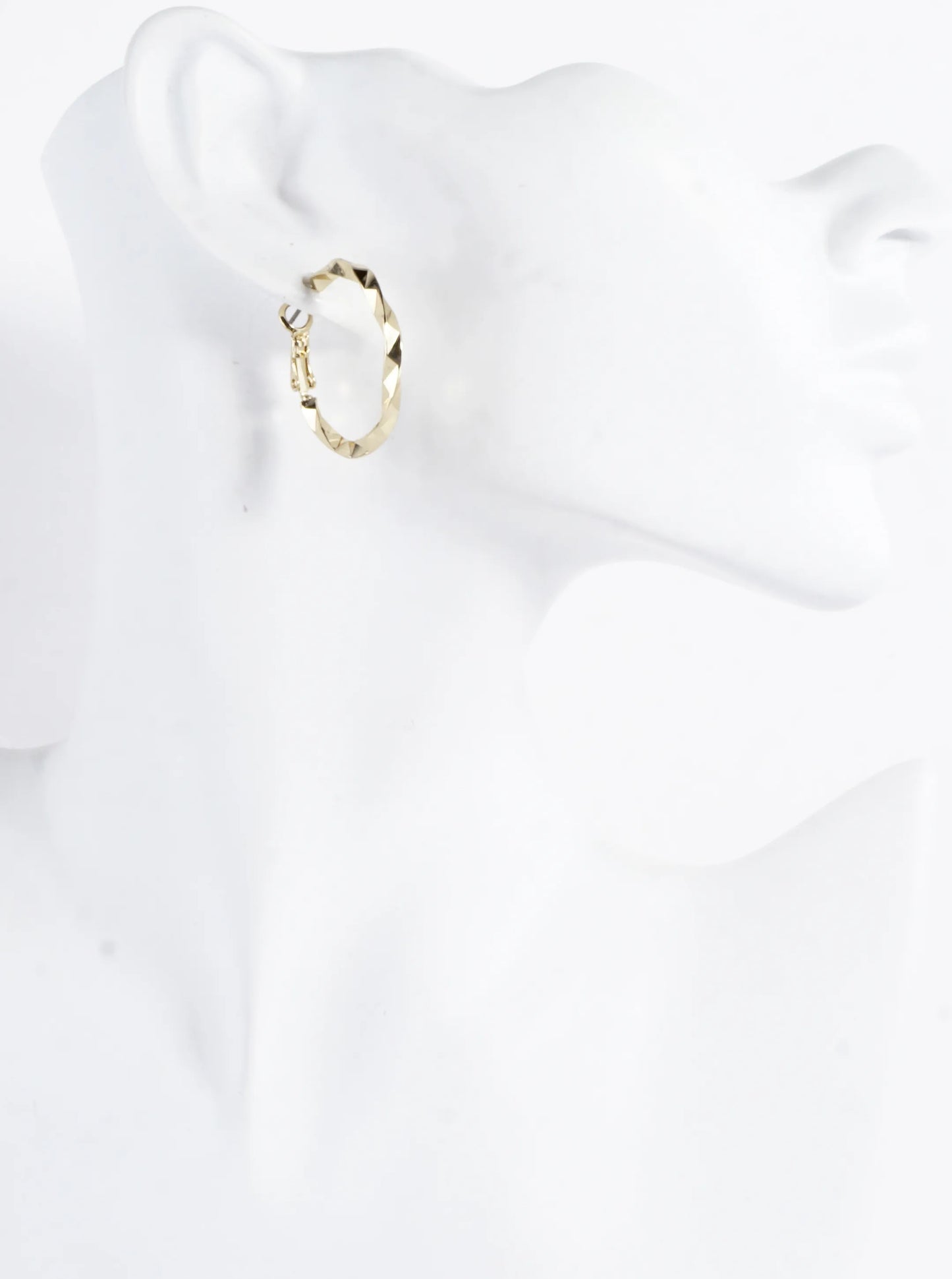 Geometric Cut Brass Hoop Earrings 1inch