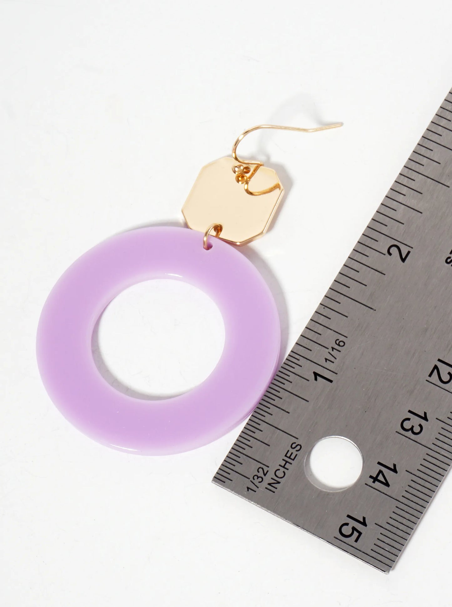 Geometric Cutout Acetate Circle Drop Octagon Dangle Earrings