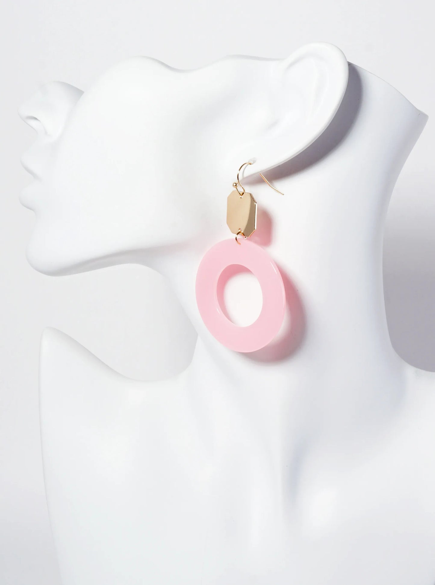 Geometric Cutout Acetate Circle Drop Octagon Dangle Earrings