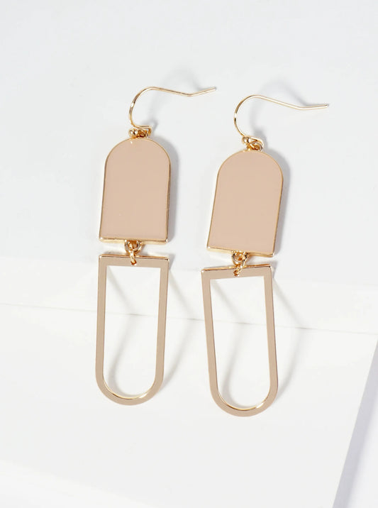 Geometric Enamel Dangle Drop Earrings