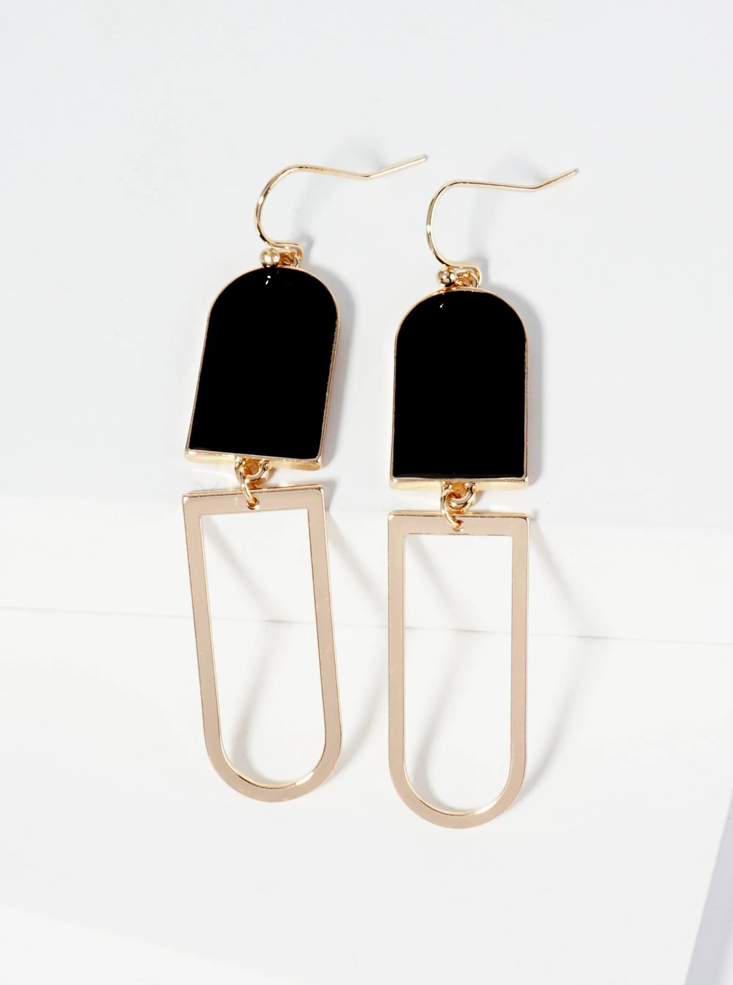 Geometric Enamel Dangle Drop Earrings