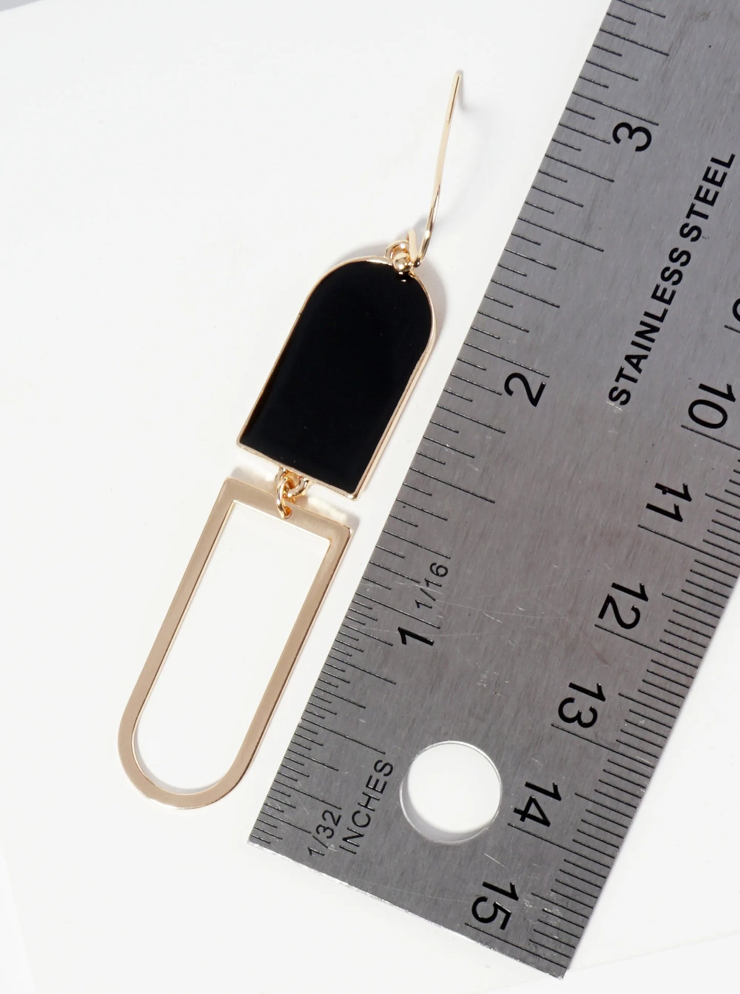 Geometric Enamel Dangle Drop Earrings