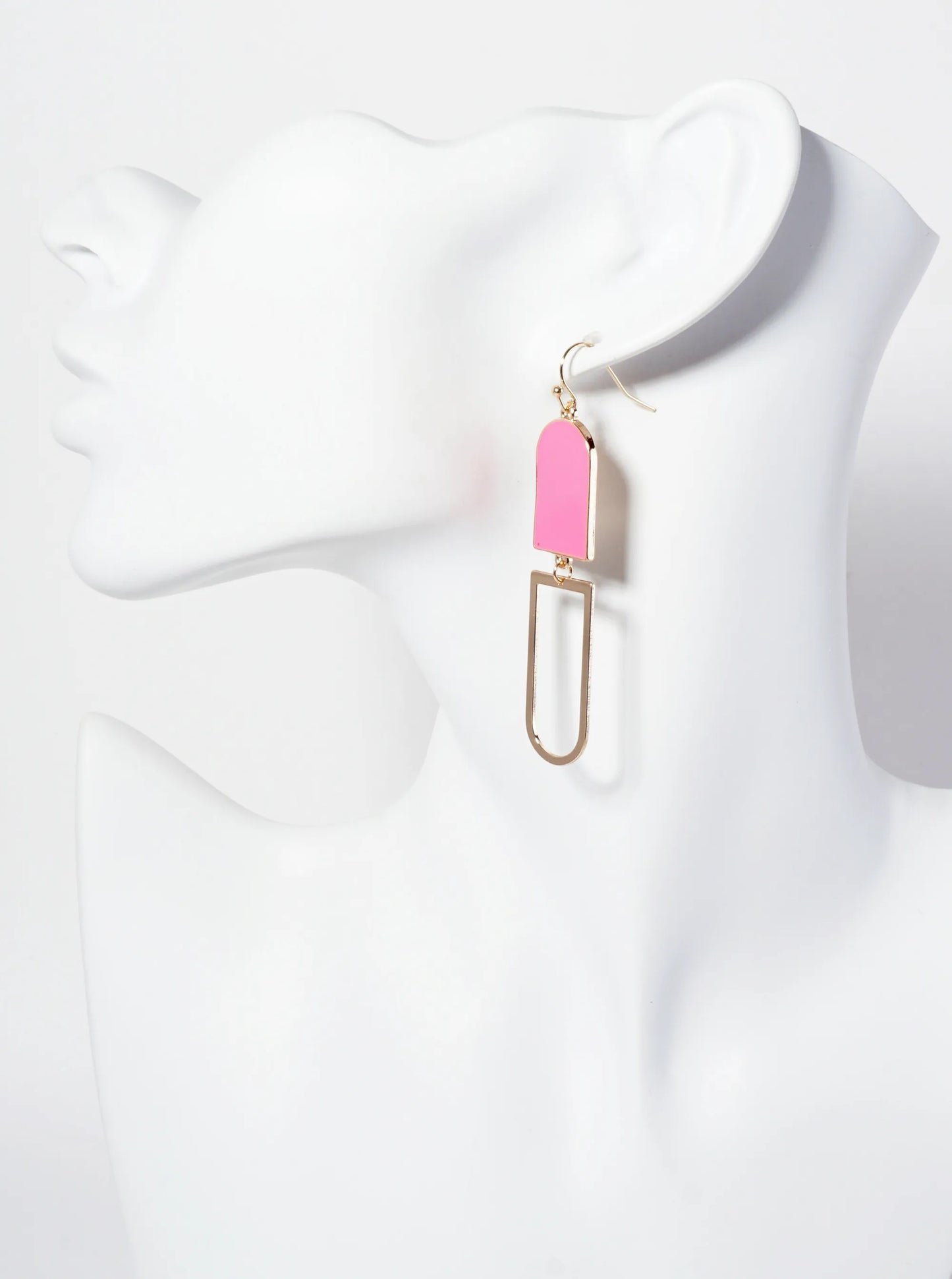 Geometric Enamel Dangle Drop Earrings