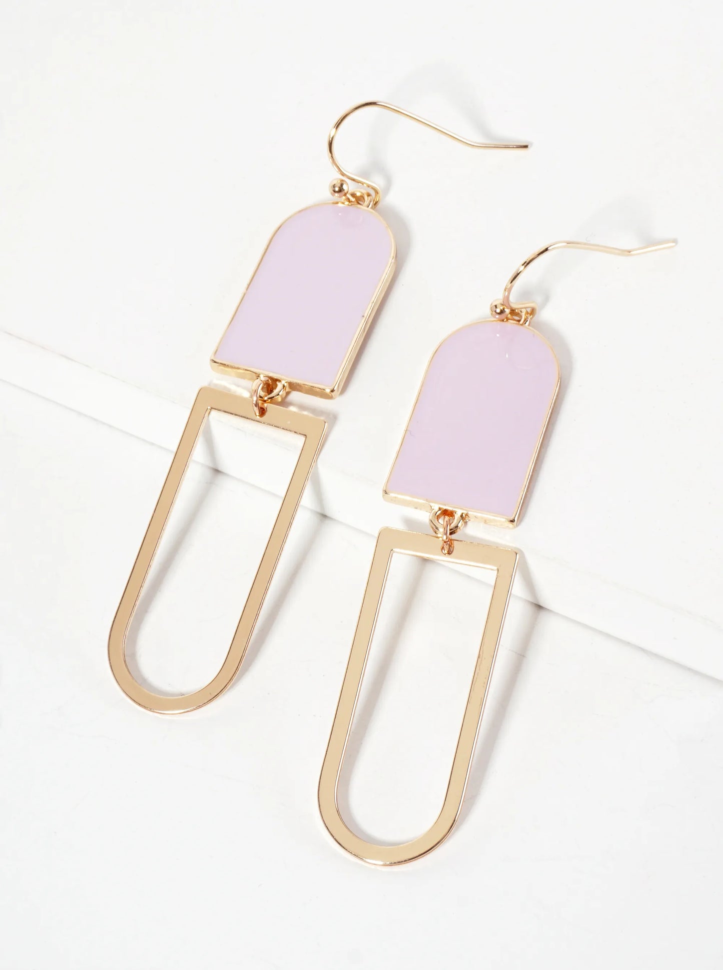 Geometric Enamel Dangle Drop Earrings
