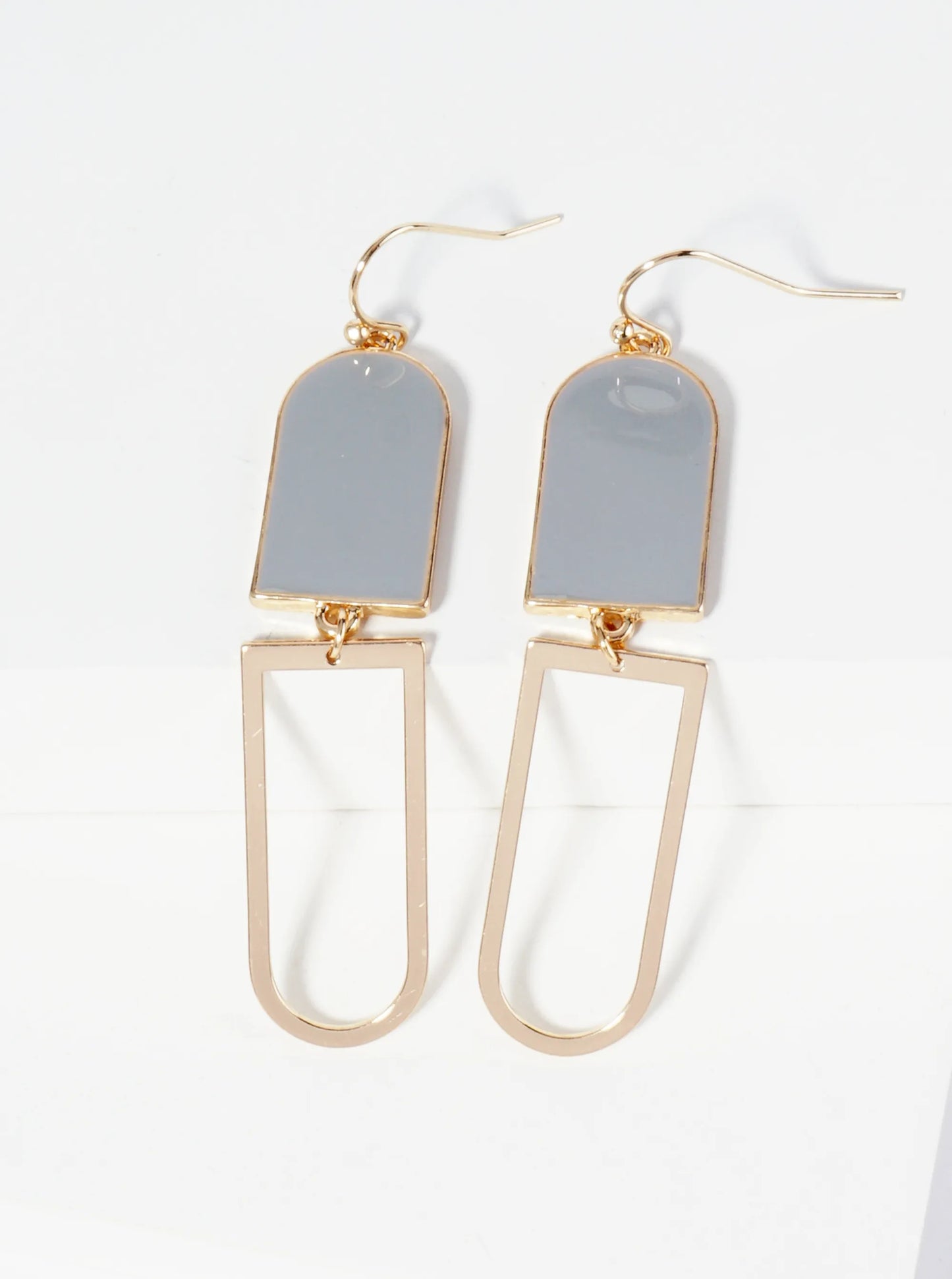 Geometric Enamel Dangle Drop Earrings