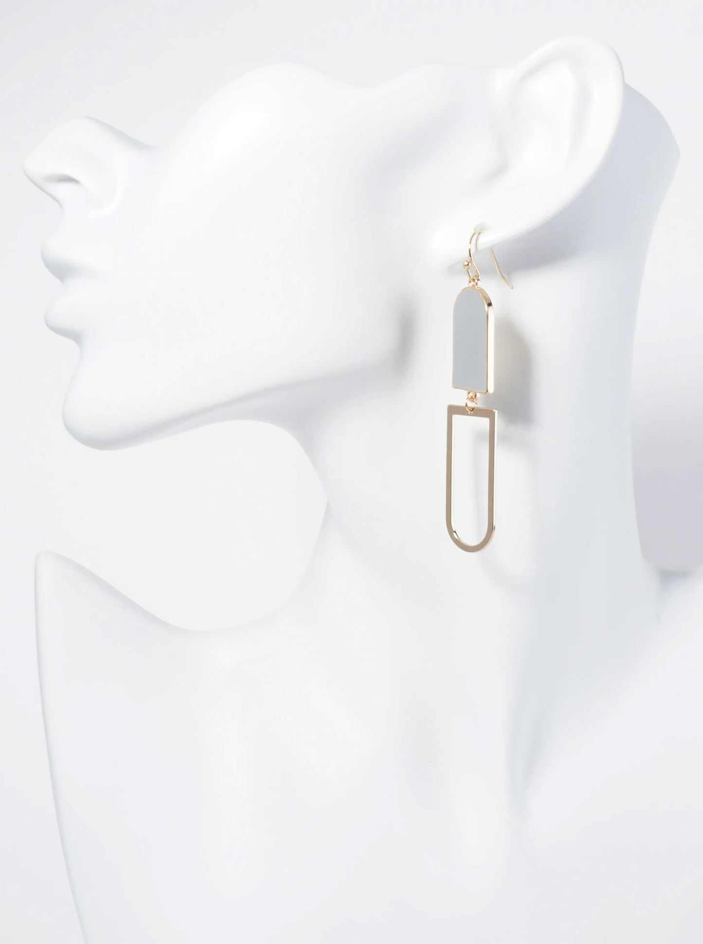 Geometric Enamel Dangle Drop Earrings