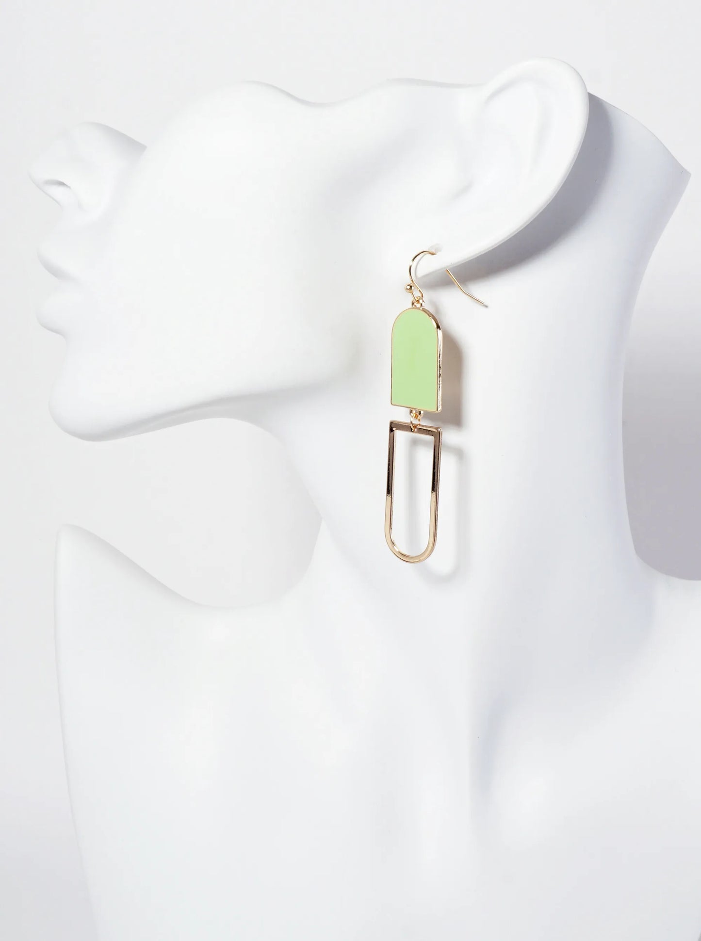 Geometric Enamel Dangle Drop Earrings