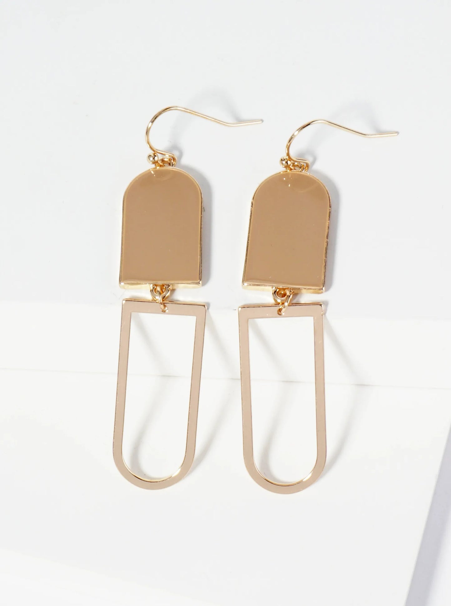 Geometric Enamel Dangle Drop Earrings