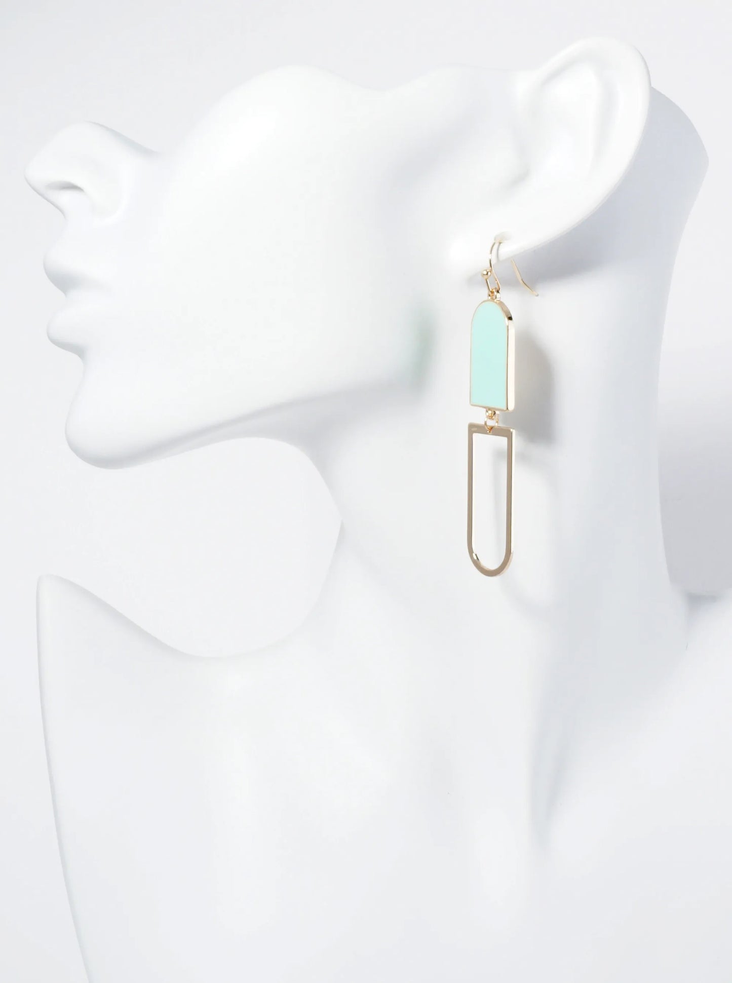 Geometric Enamel Dangle Drop Earrings