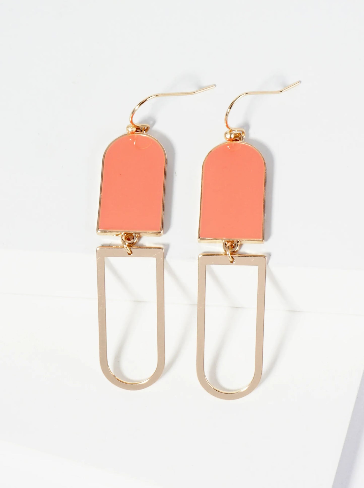 Geometric Enamel Dangle Drop Earrings