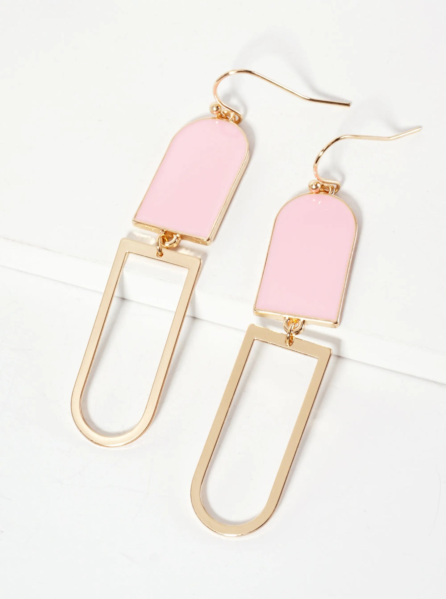 Geometric Enamel Dangle Drop Earrings