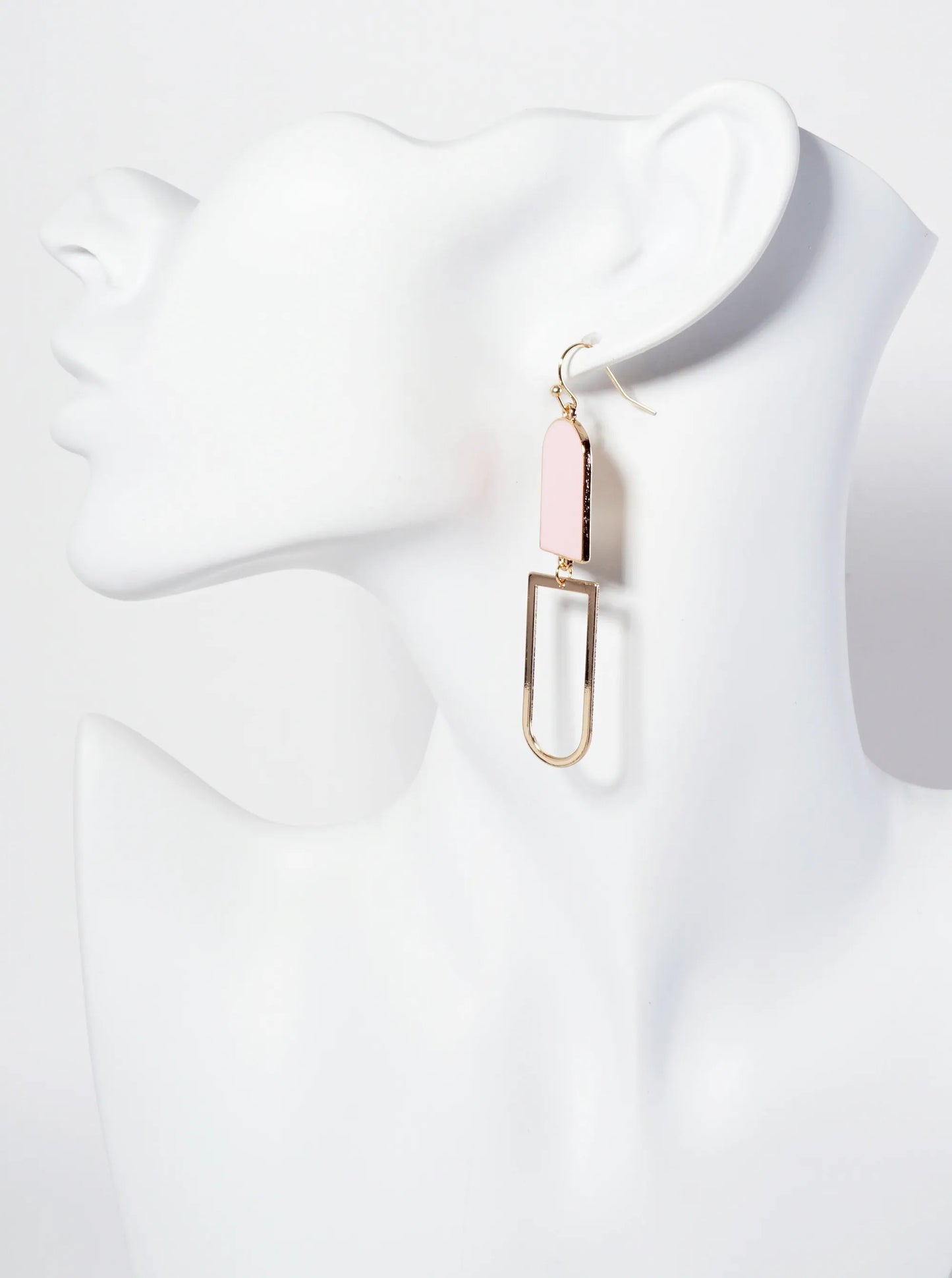 Geometric Enamel Dangle Drop Earrings