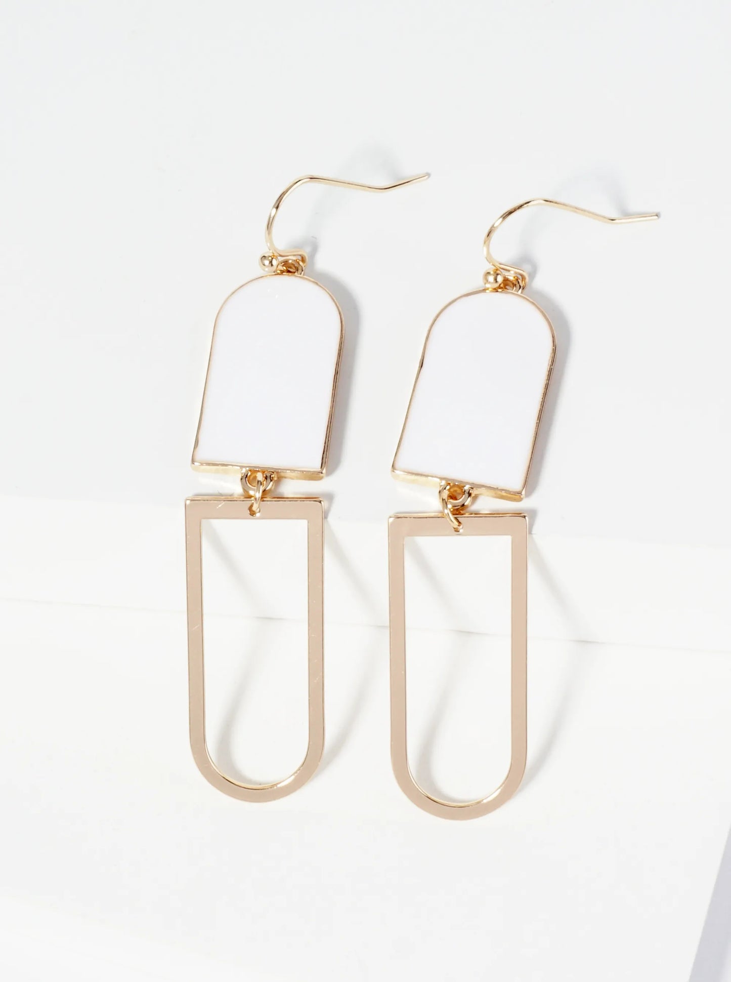Geometric Enamel Dangle Drop Earrings