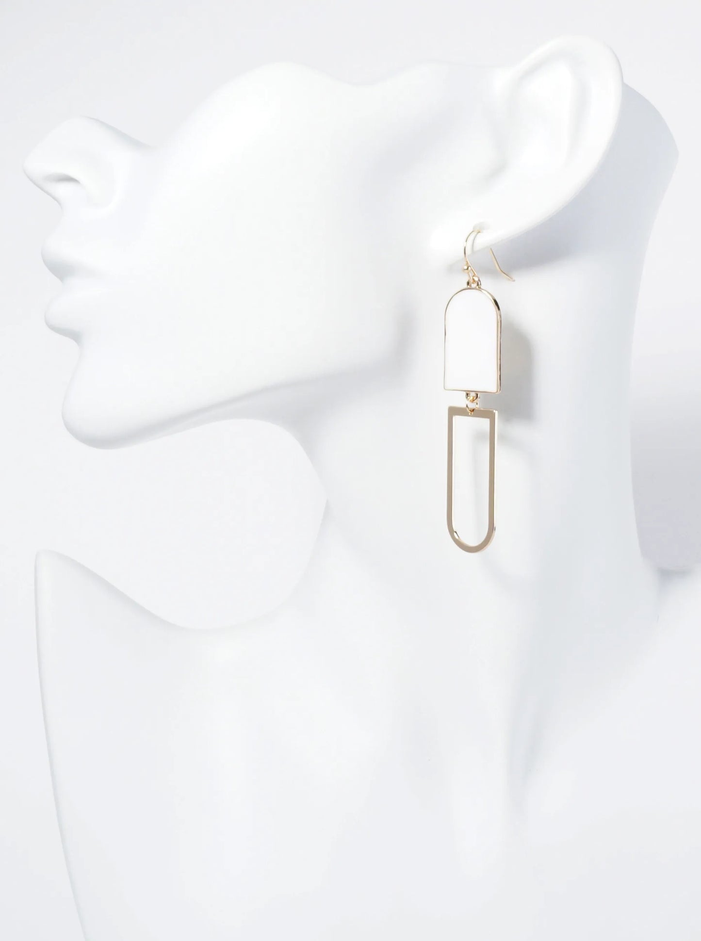 Geometric Enamel Dangle Drop Earrings