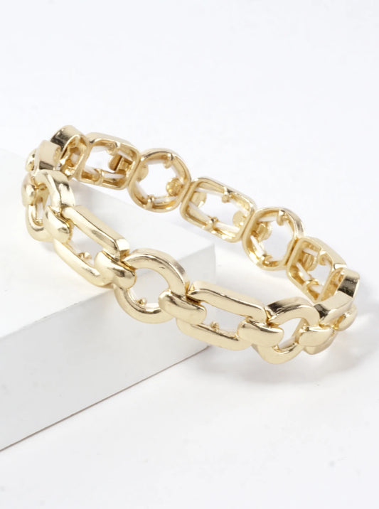 Geometric Link Chain Shaped Stretch Bracelet