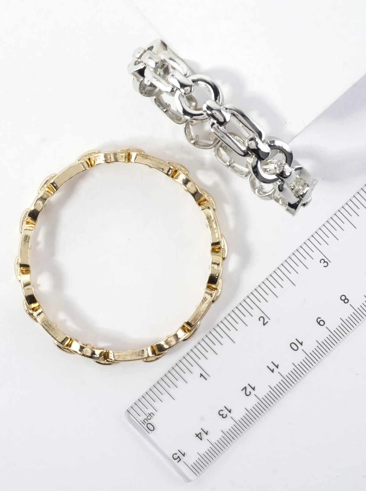 Geometric Link Chain Shaped Stretch Bracelet