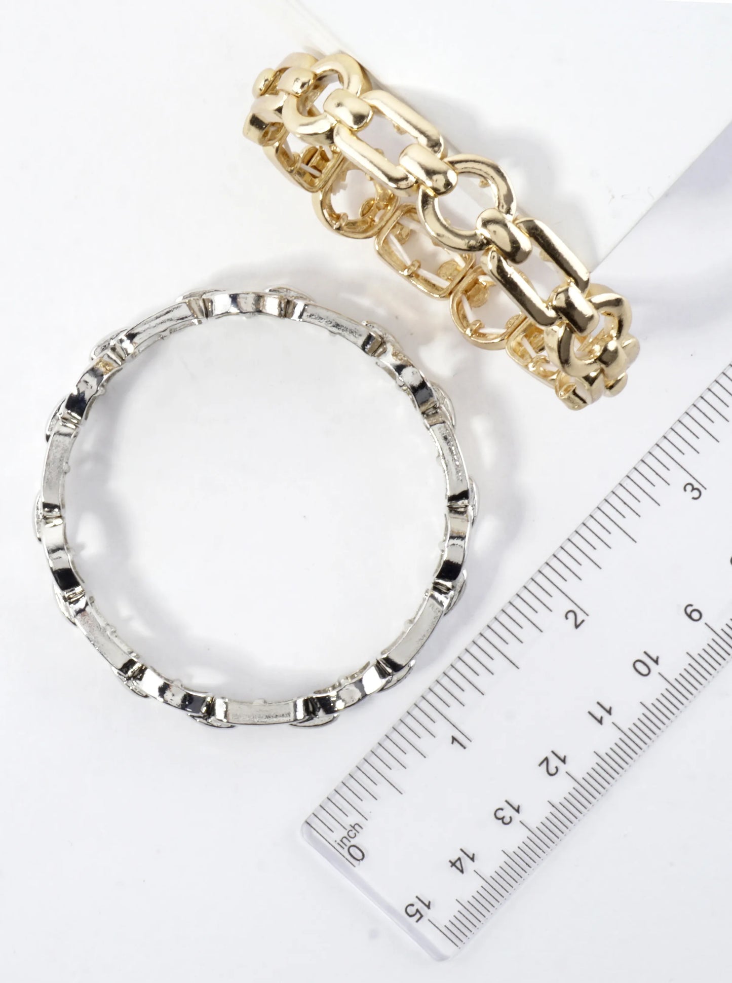 Geometric Link Chain Shaped Stretch Bracelet