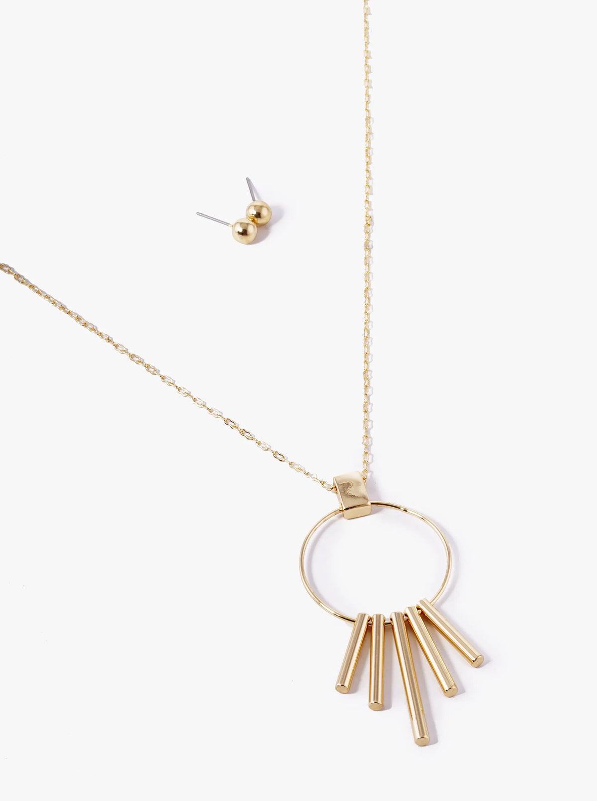 Geometric Long Pendant Necklace