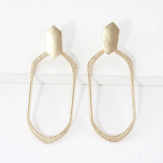 Geometric Shape Hexagon Post Dangle Earrings