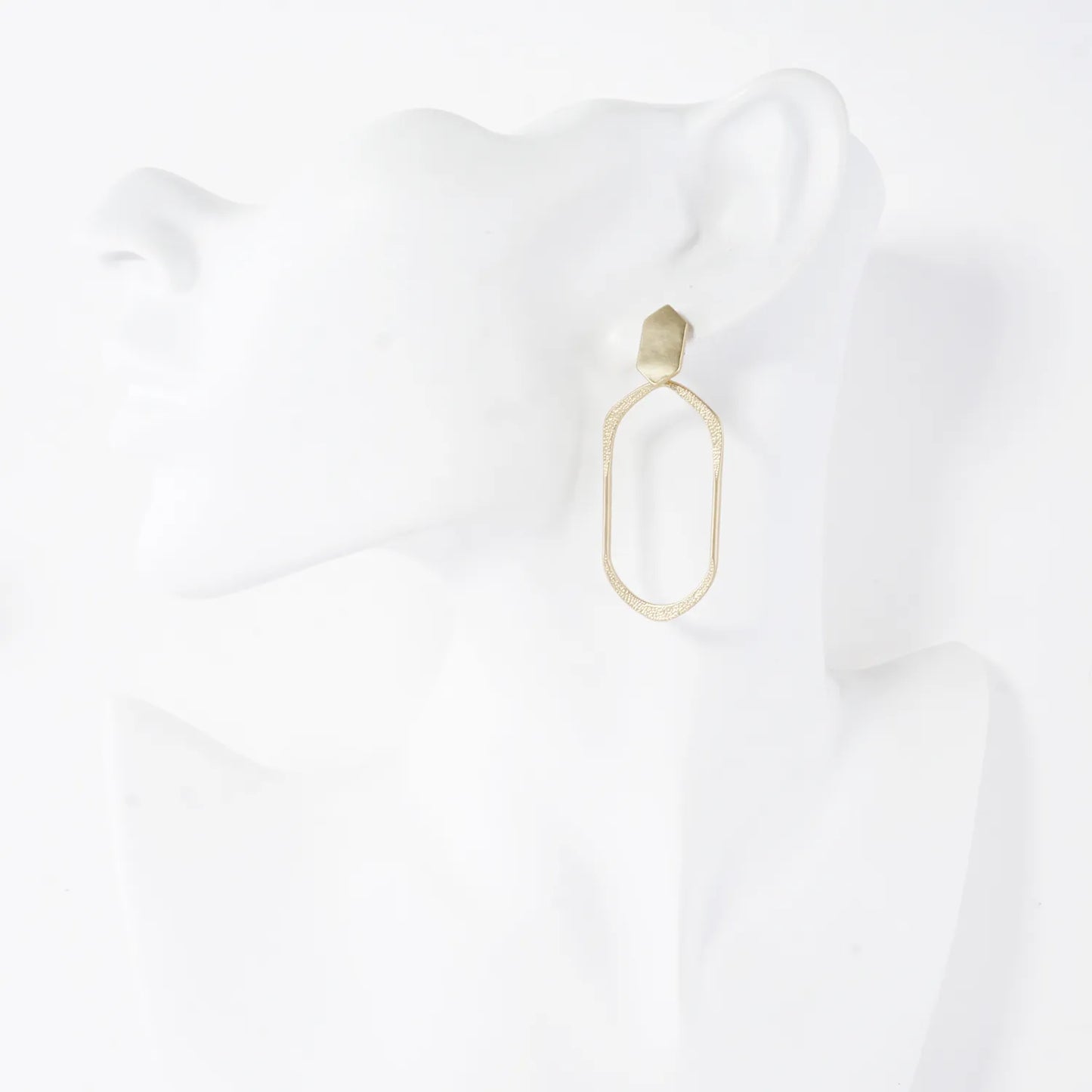 Geometric Shape Hexagon Post Dangle Earrings