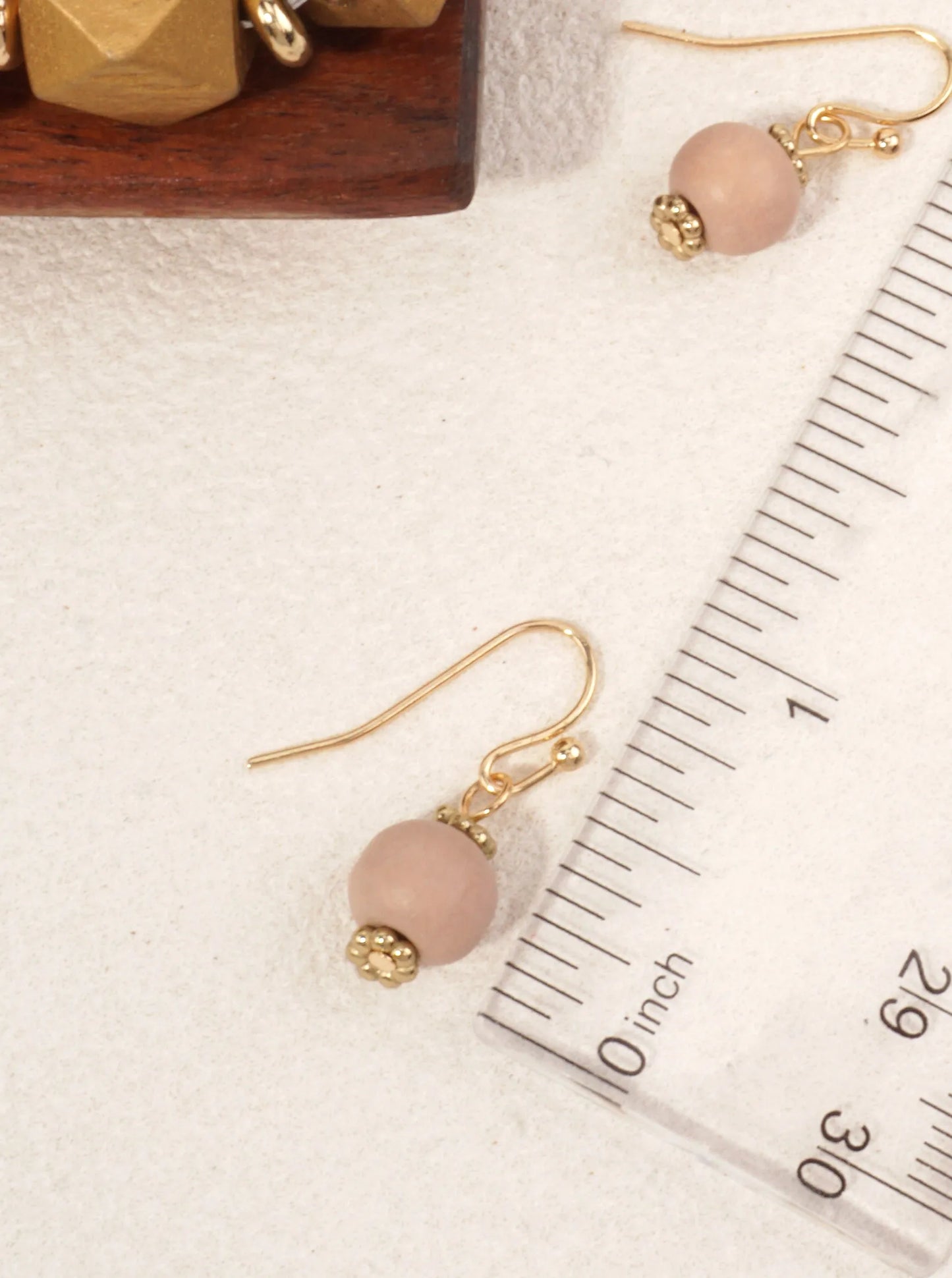 Geometric Wood Bead Necklace Set
