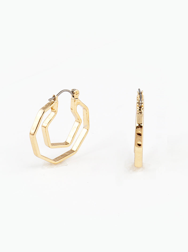 Geometric Cluth Hoop Earrings