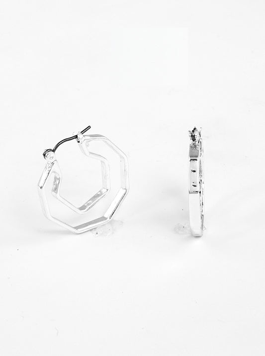 Geometric Cluth Hoop Earrings