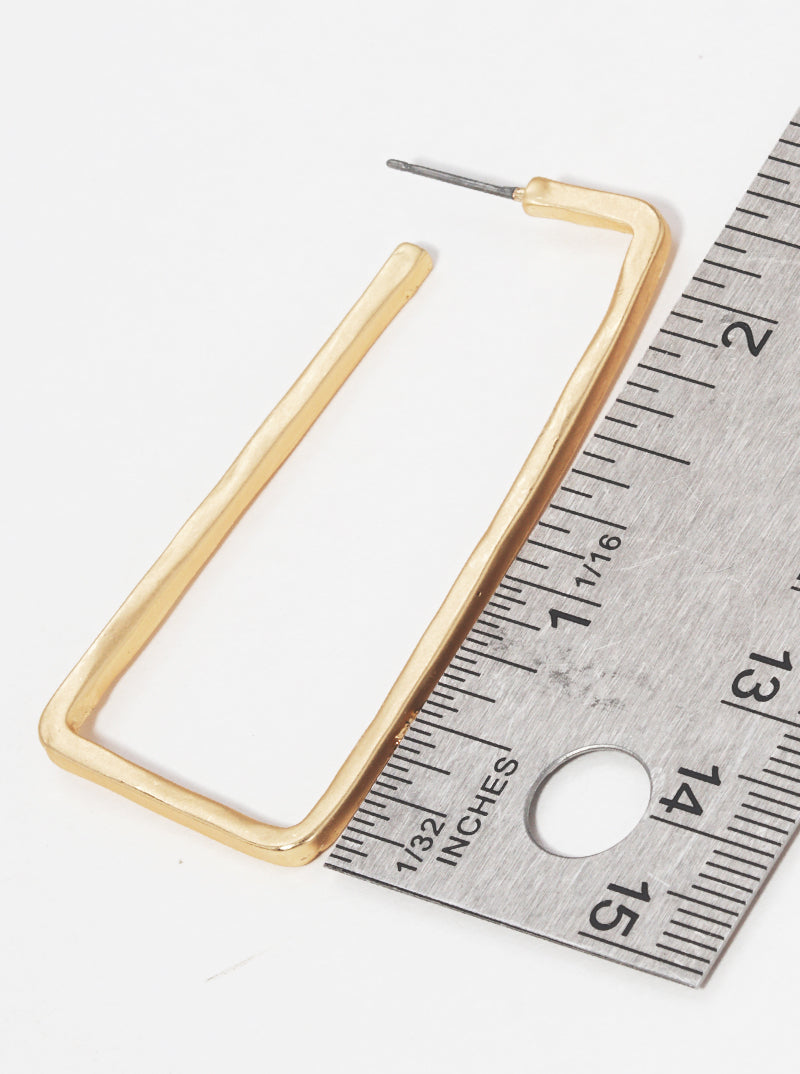 Geometric Shape Hammered Metal Hoop Earrings