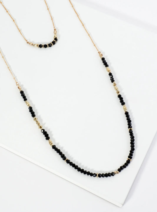 Glass Beaded 16-34 Inch Long Layered Necklace