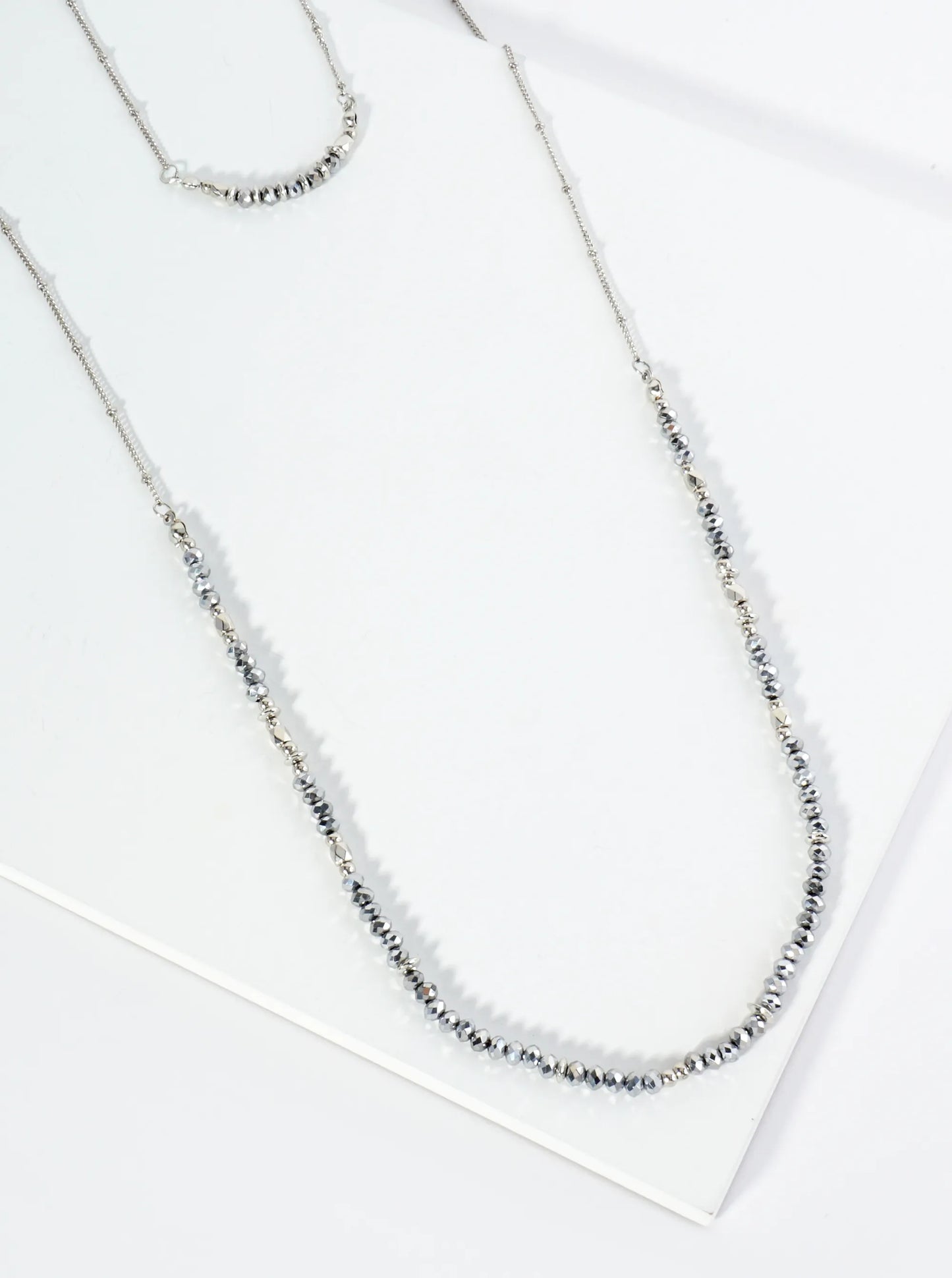 Glass Beaded 16-34 Inch Long Layered Necklace