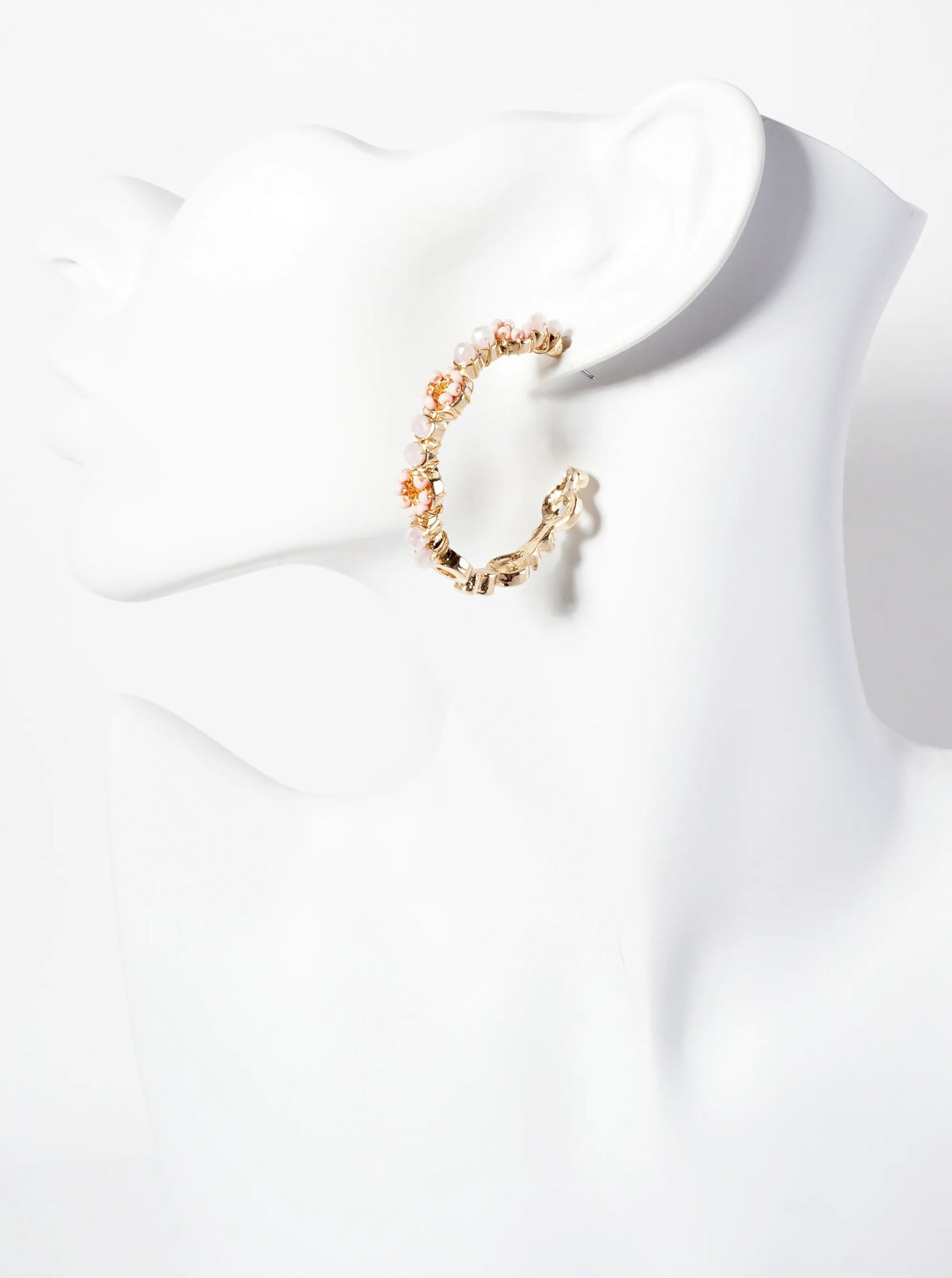 Glass-Beaded 40mm Open Hoop Earrings