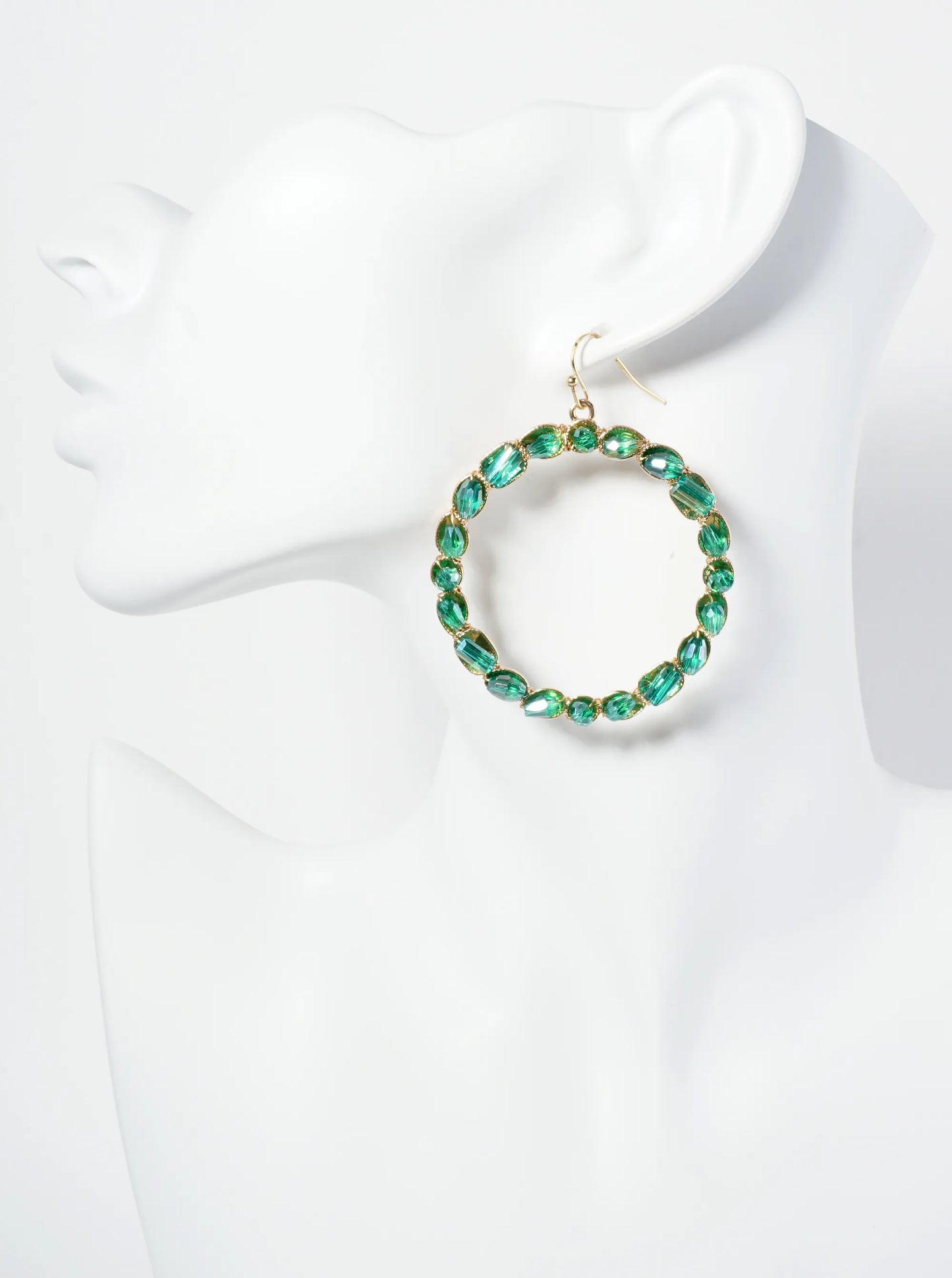 Glass Beaded Circle Drop Earrings