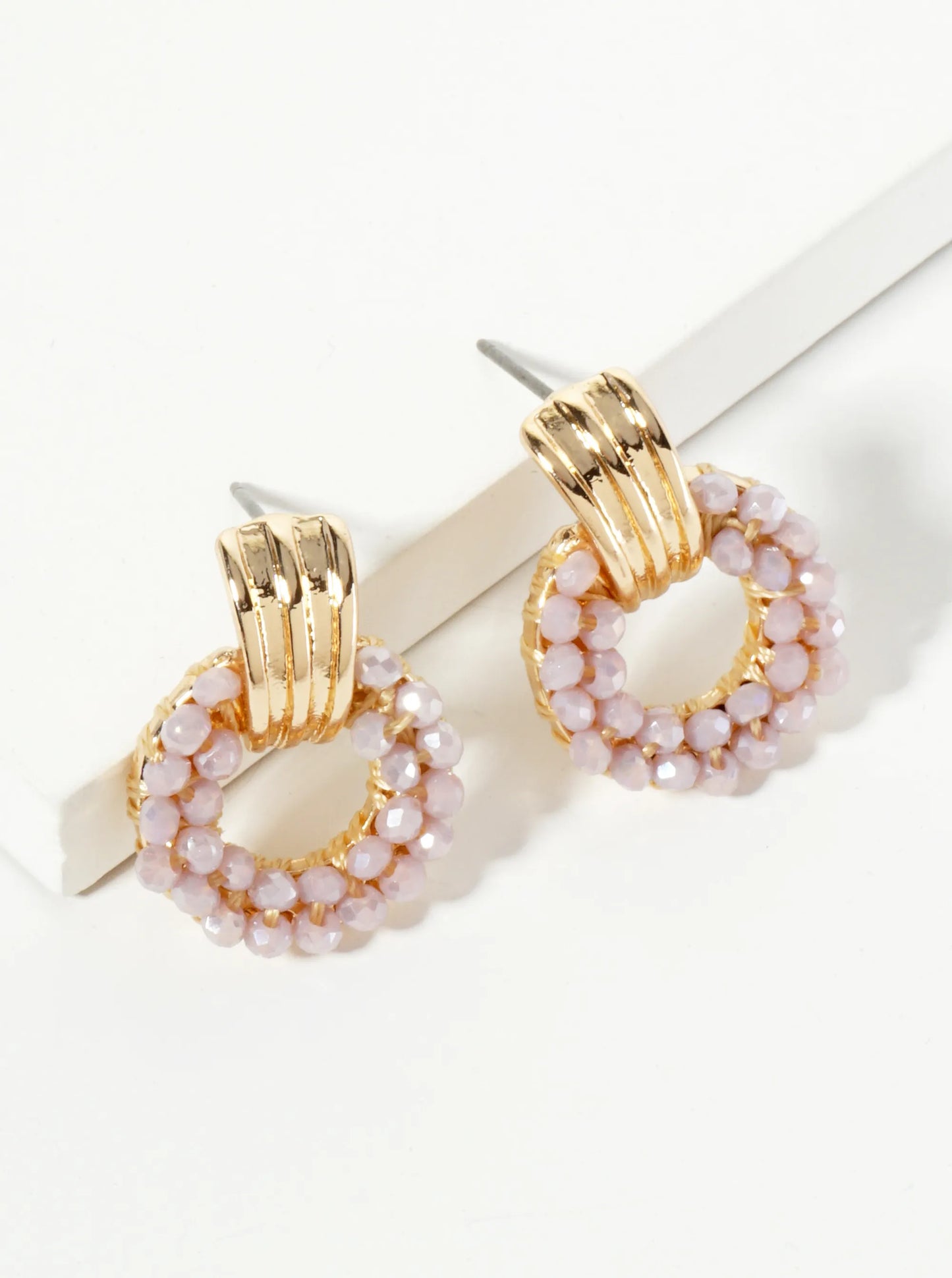 Glass Beaded Door Knocker Design Post Earrings