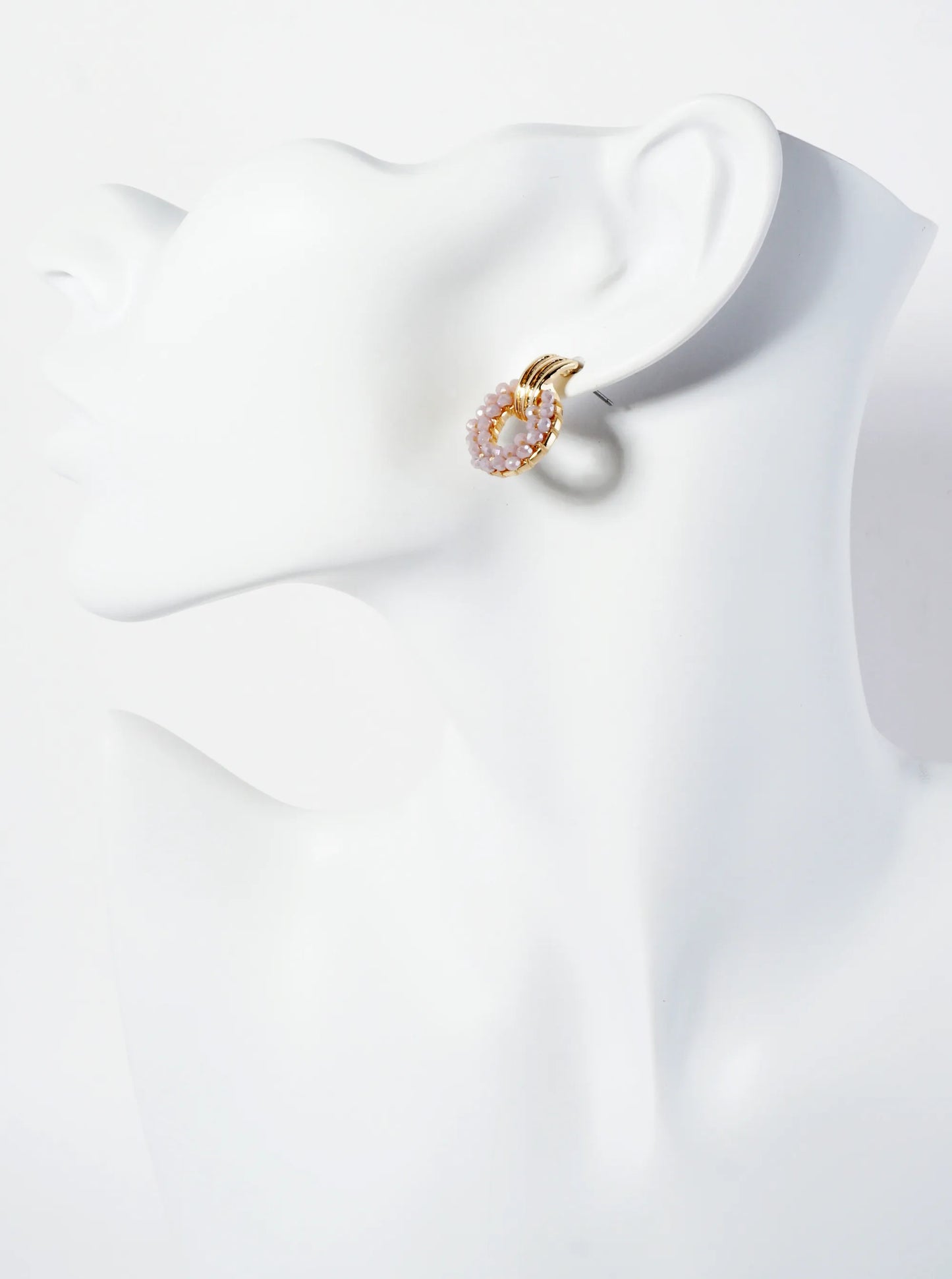 Glass Beaded Door Knocker Design Post Earrings