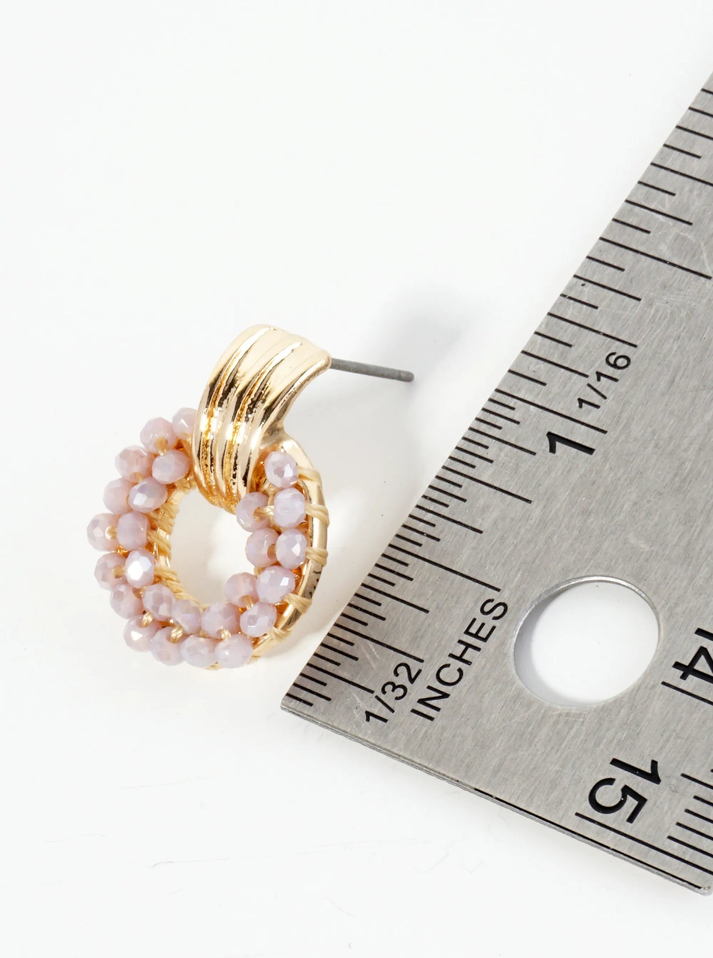 Glass Beaded Door Knocker Design Post Earrings