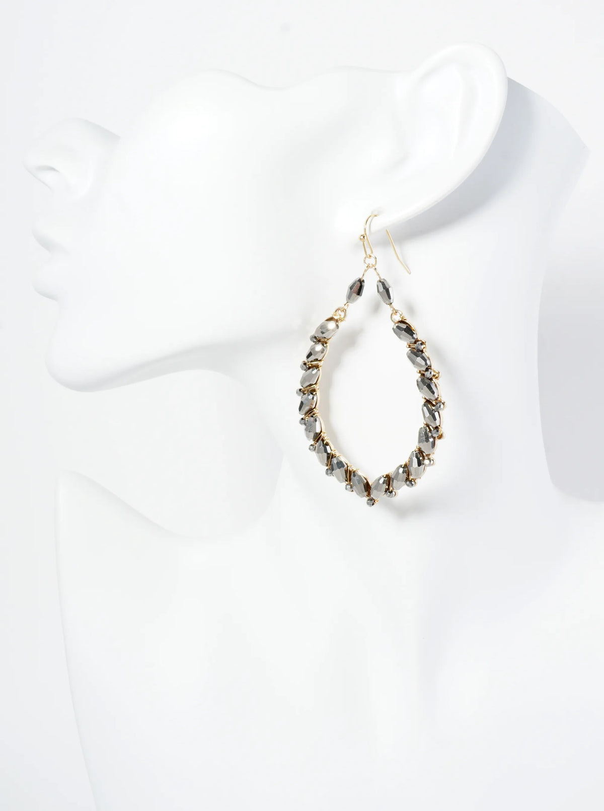 Glass Beaded Marquise Dangle Drop Earrings