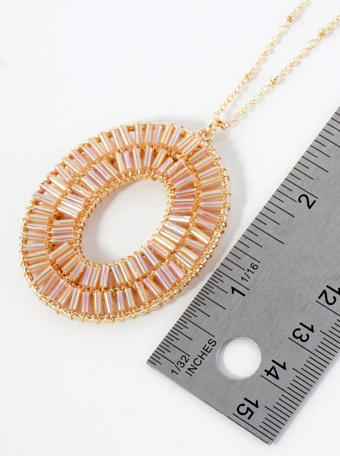 Glass-Beads Thread-Wrapped Oval Drop Dangle Earrings