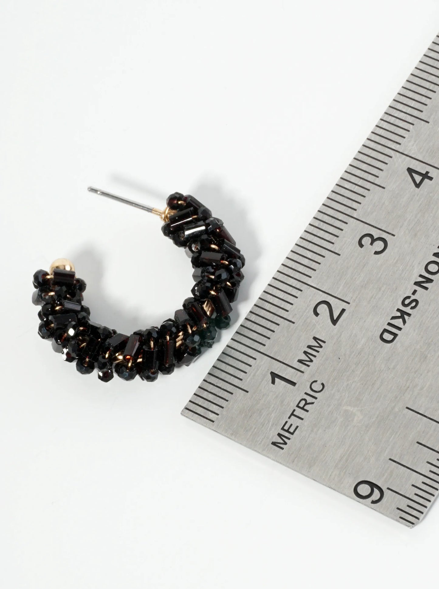 Glass Beads Wire Wrapped 25mm Open Hoop Earrings