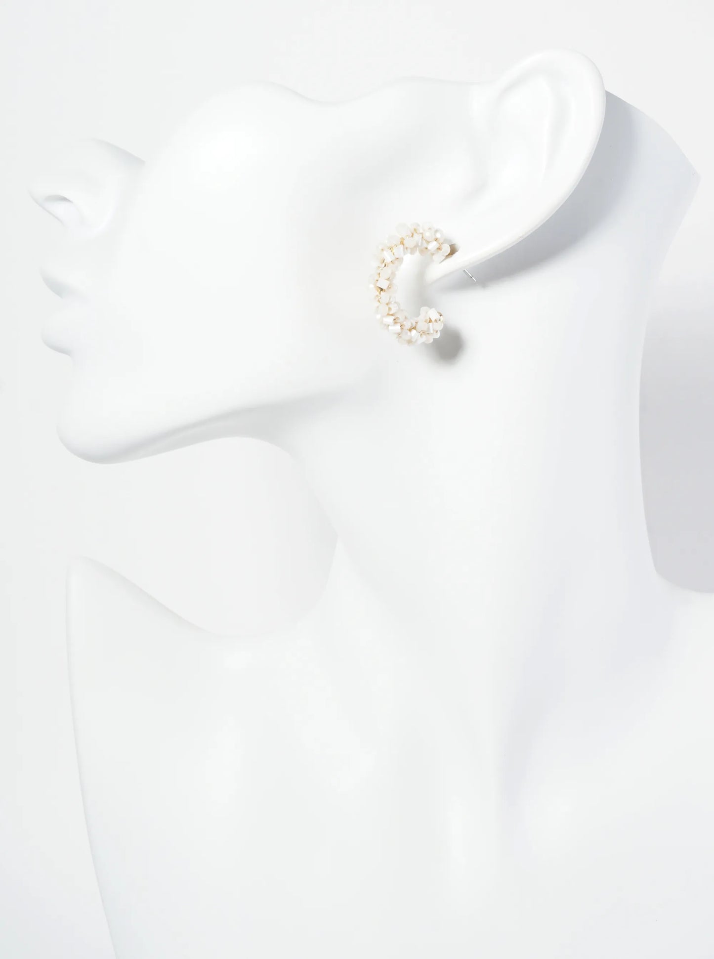 Glass Beads Wire Wrapped 25mm Open Hoop Earrings