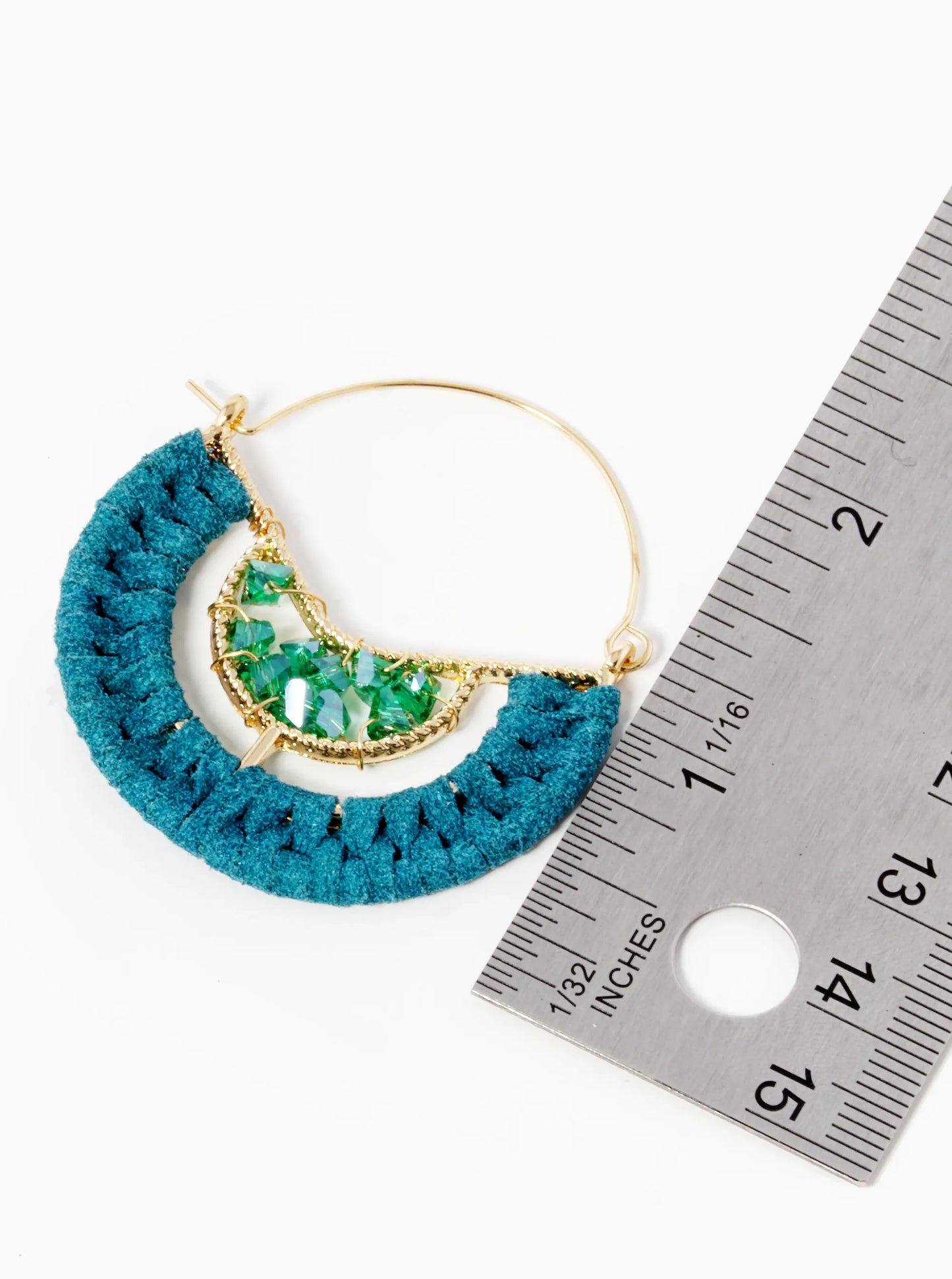 Glass Beads Wired Suede Wrapped Earrings