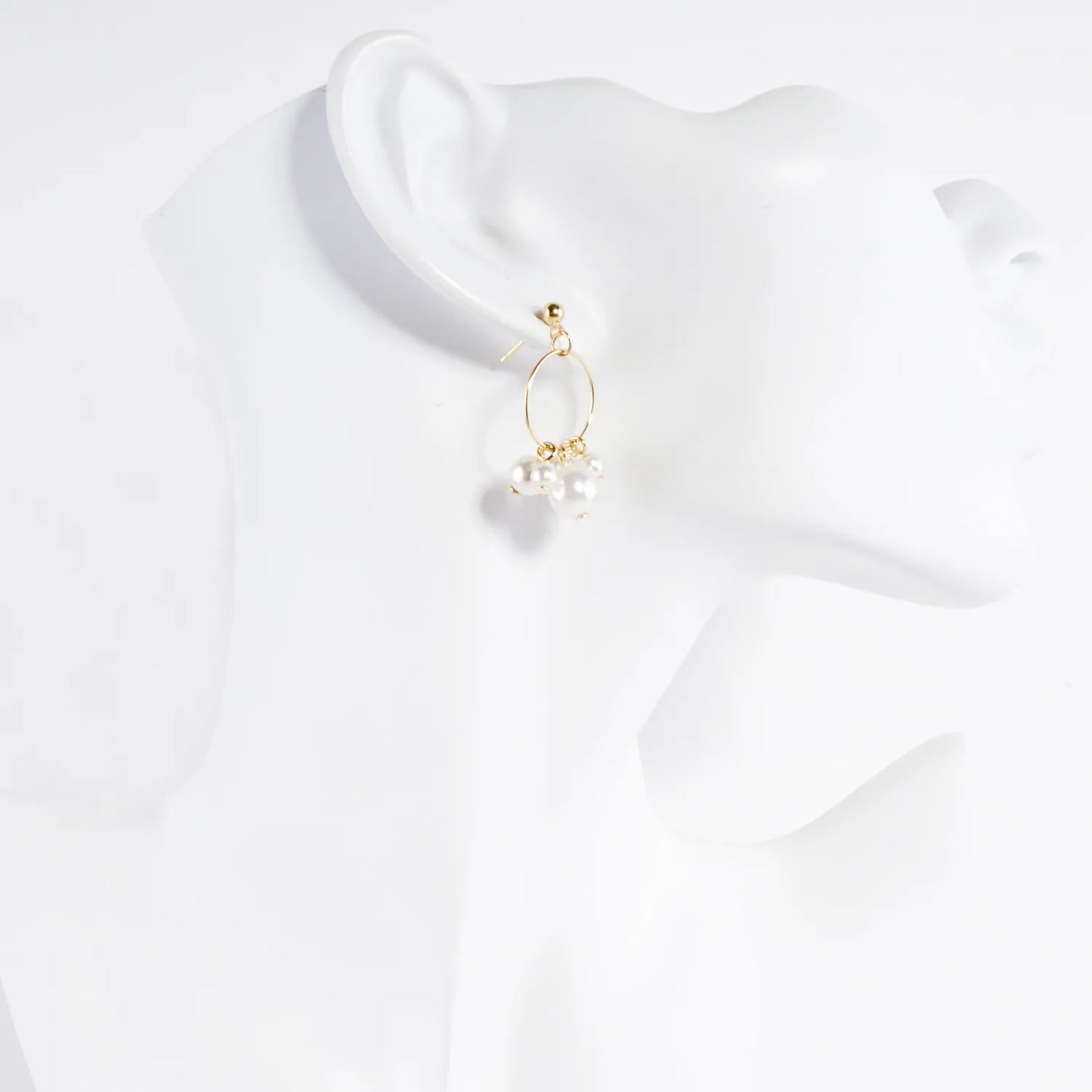 Glass Pearl Cluster Dangle Earrings