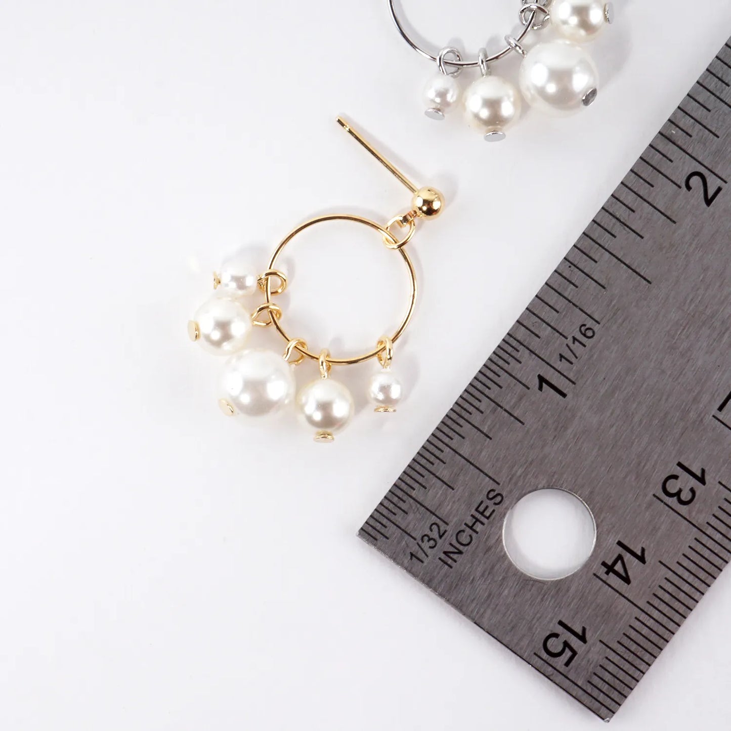 Glass Pearl Cluster Dangle Earrings
