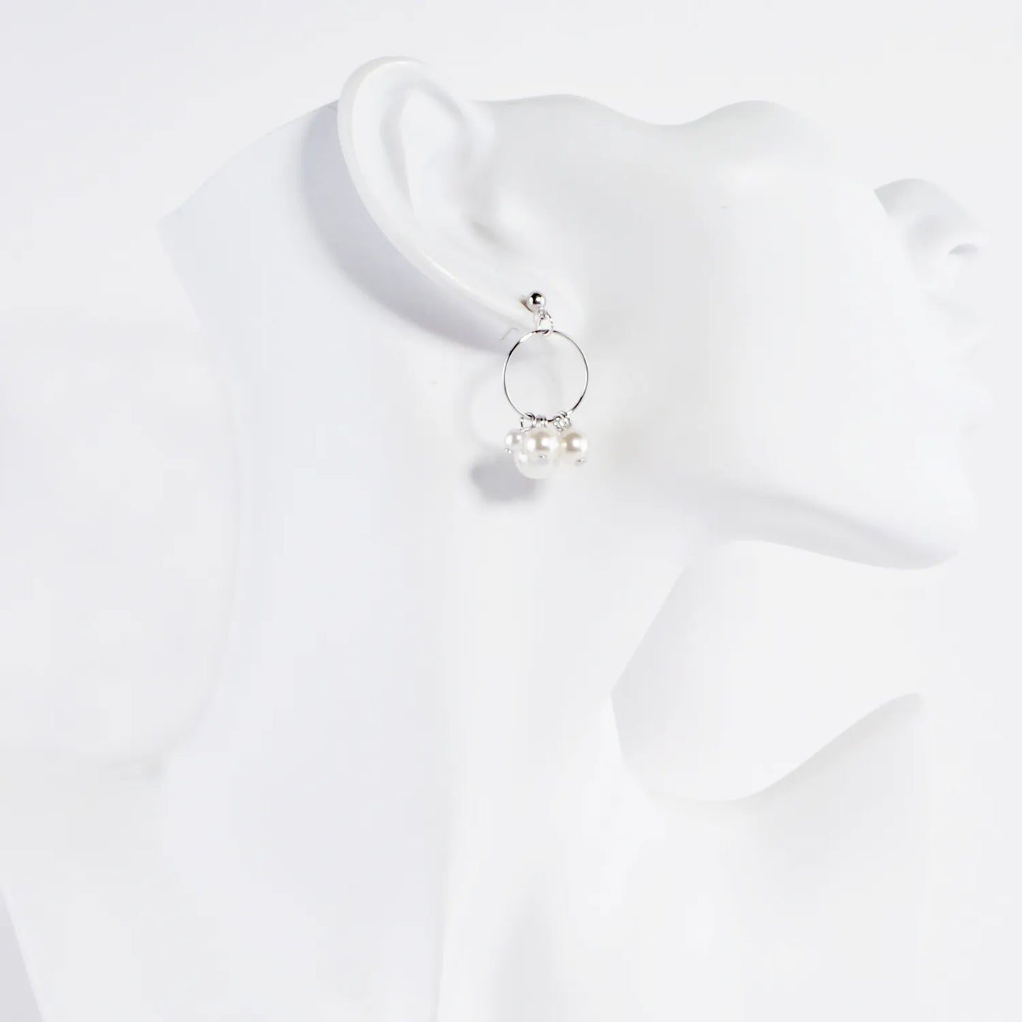 Glass Pearl Cluster Dangle Earrings