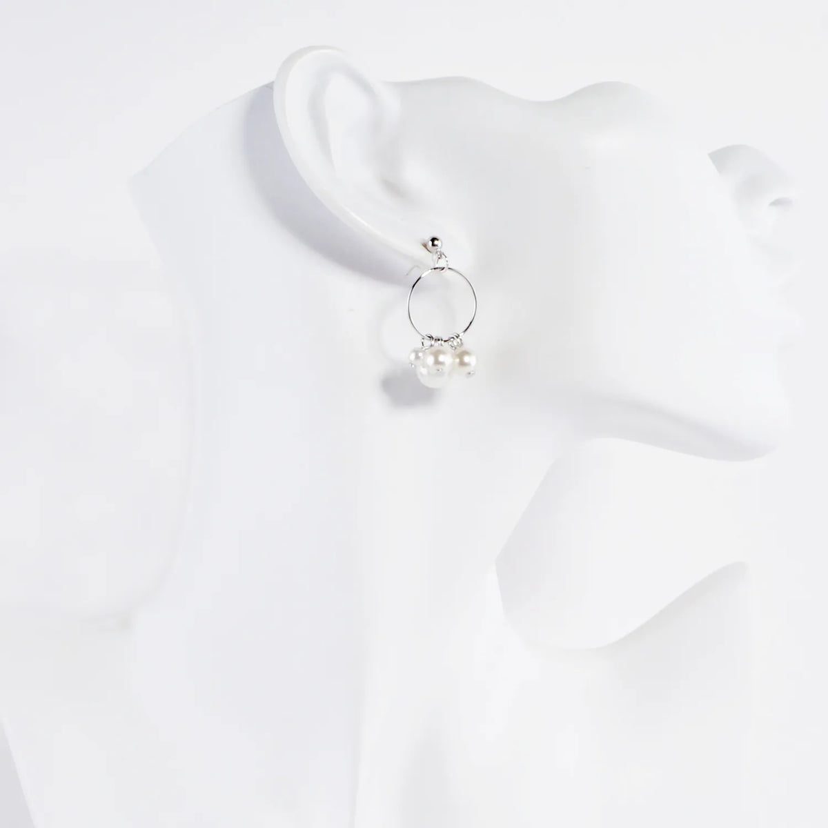 Glass Pearl Cluster Dangle Earrings