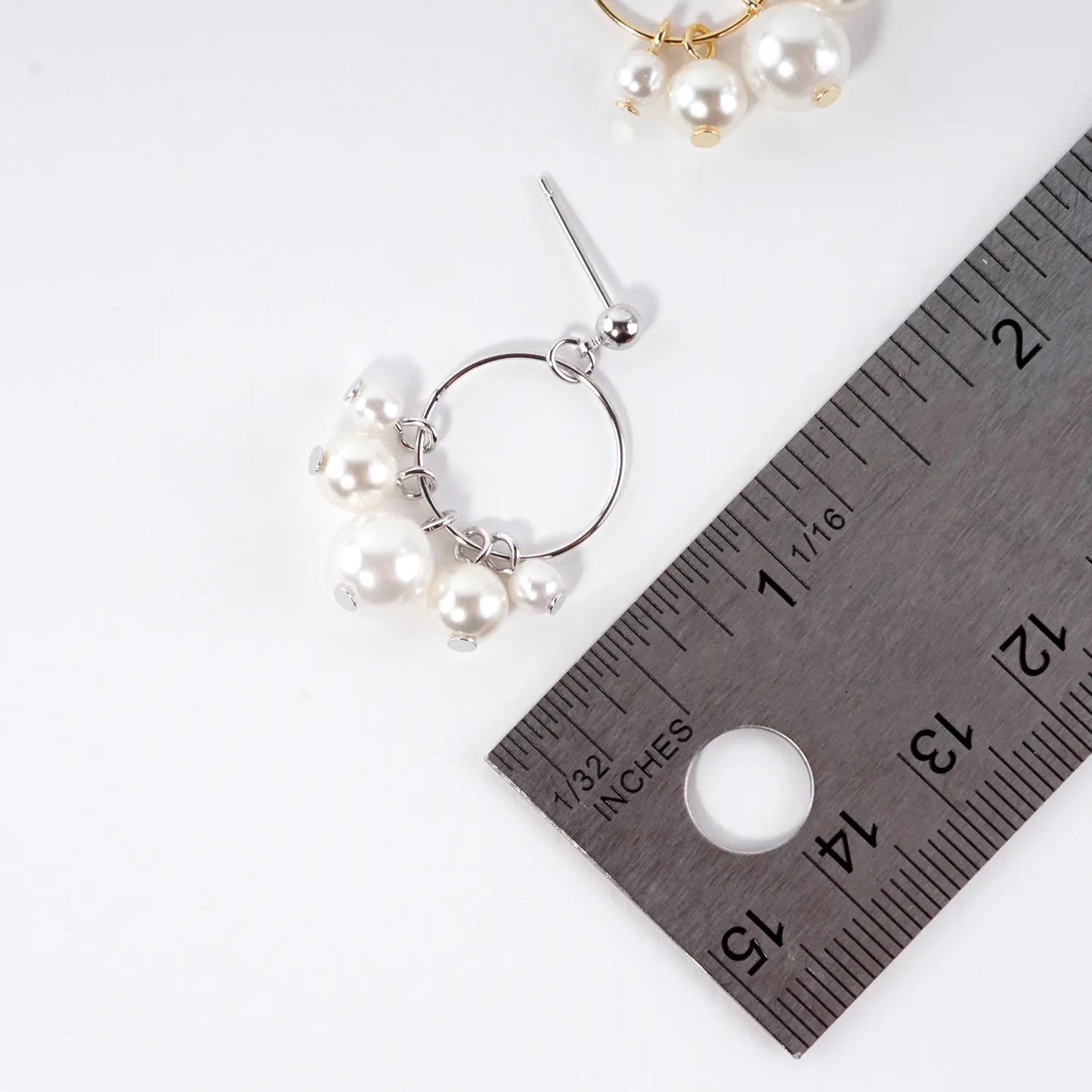 Glass Pearl Cluster Dangle Earrings