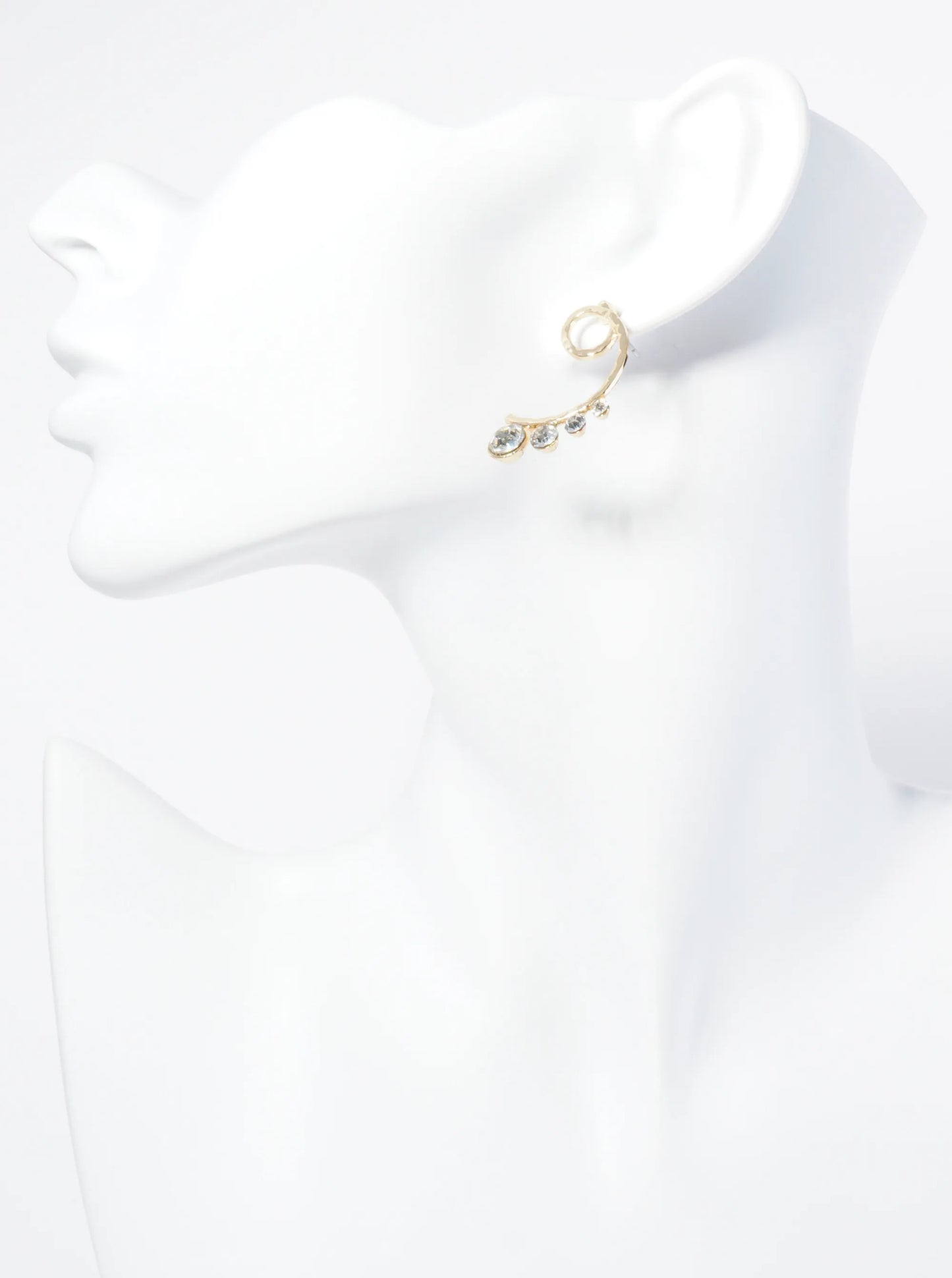 Gleaming Hammered Metal Crystal Accent Post Earrings