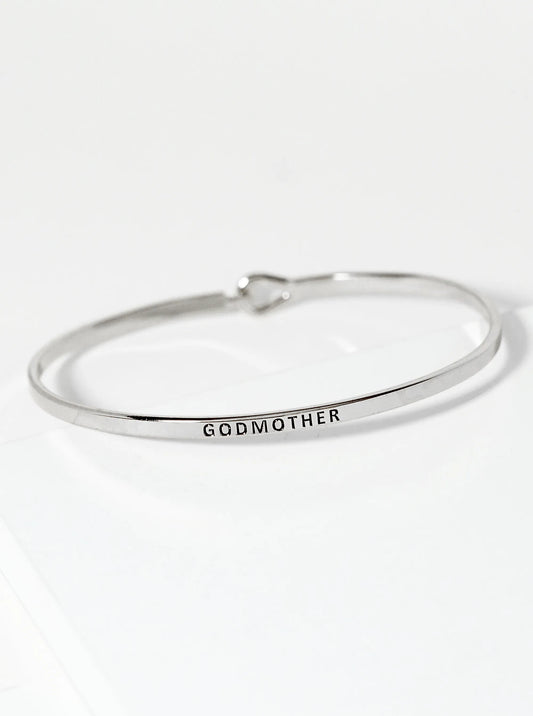 Godmother Engraved Inspirational Bangle Bracelet