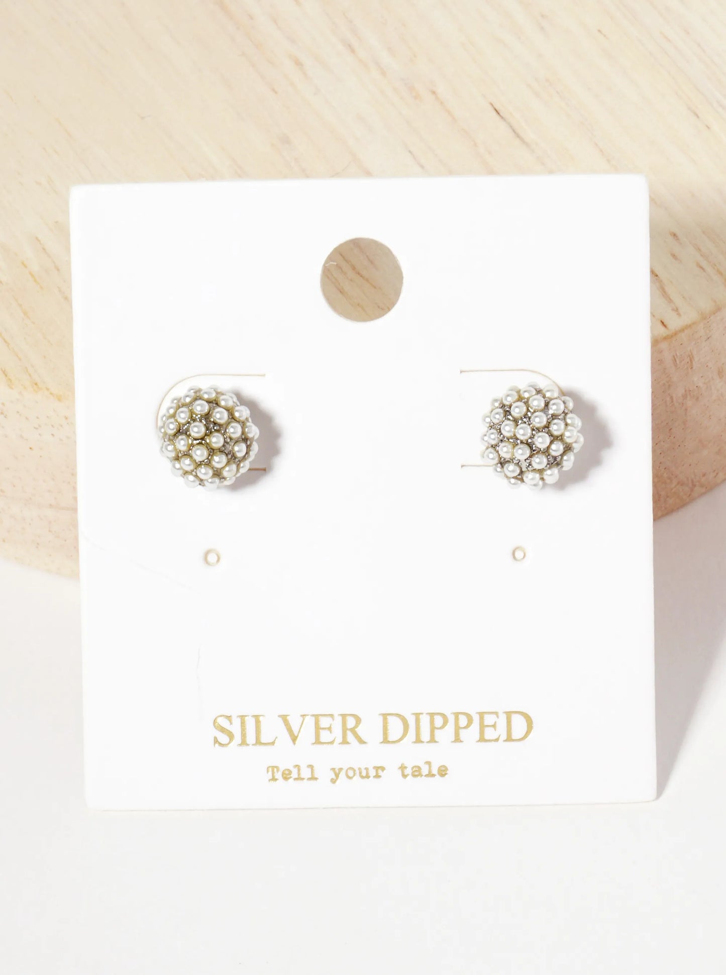 Gold-Dipped 10mm Pearl Caviar Stud Earrings