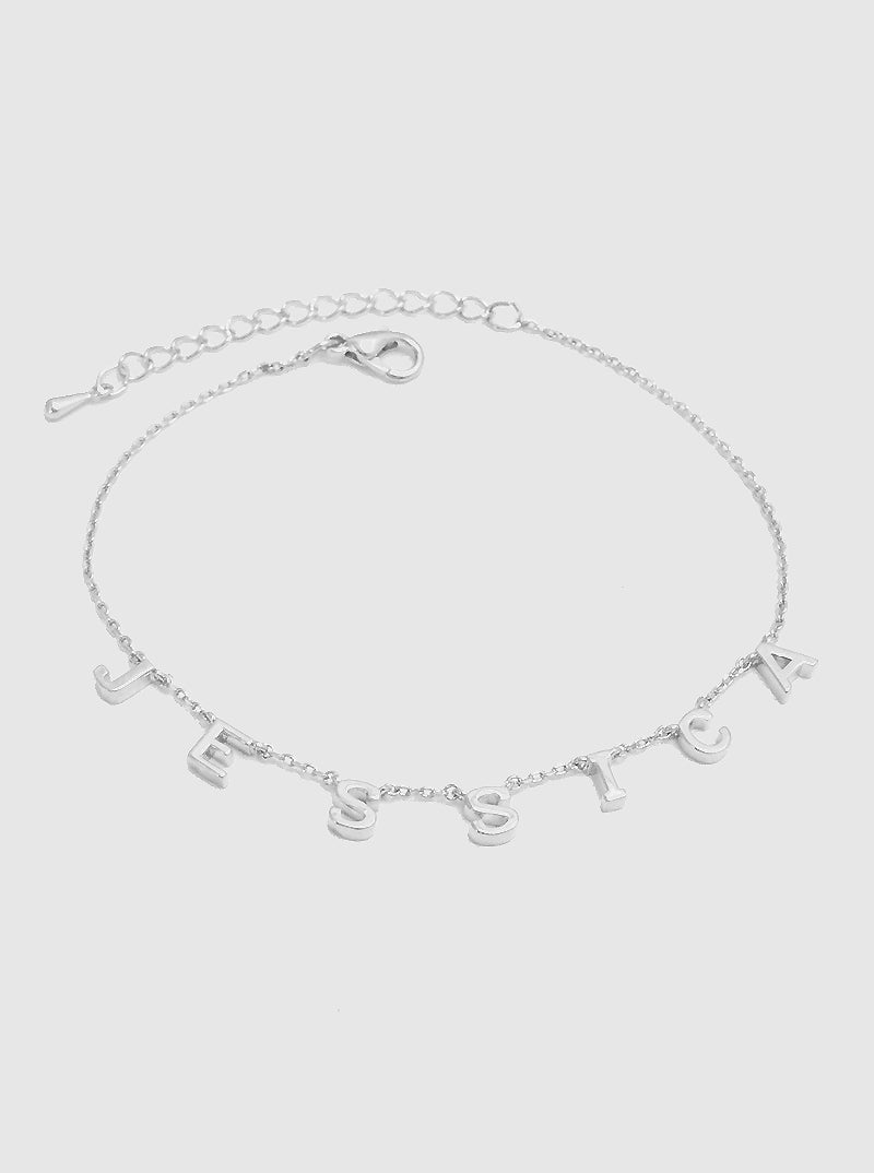 Gold Dipped Brass Name Spaced Letter Bracelet